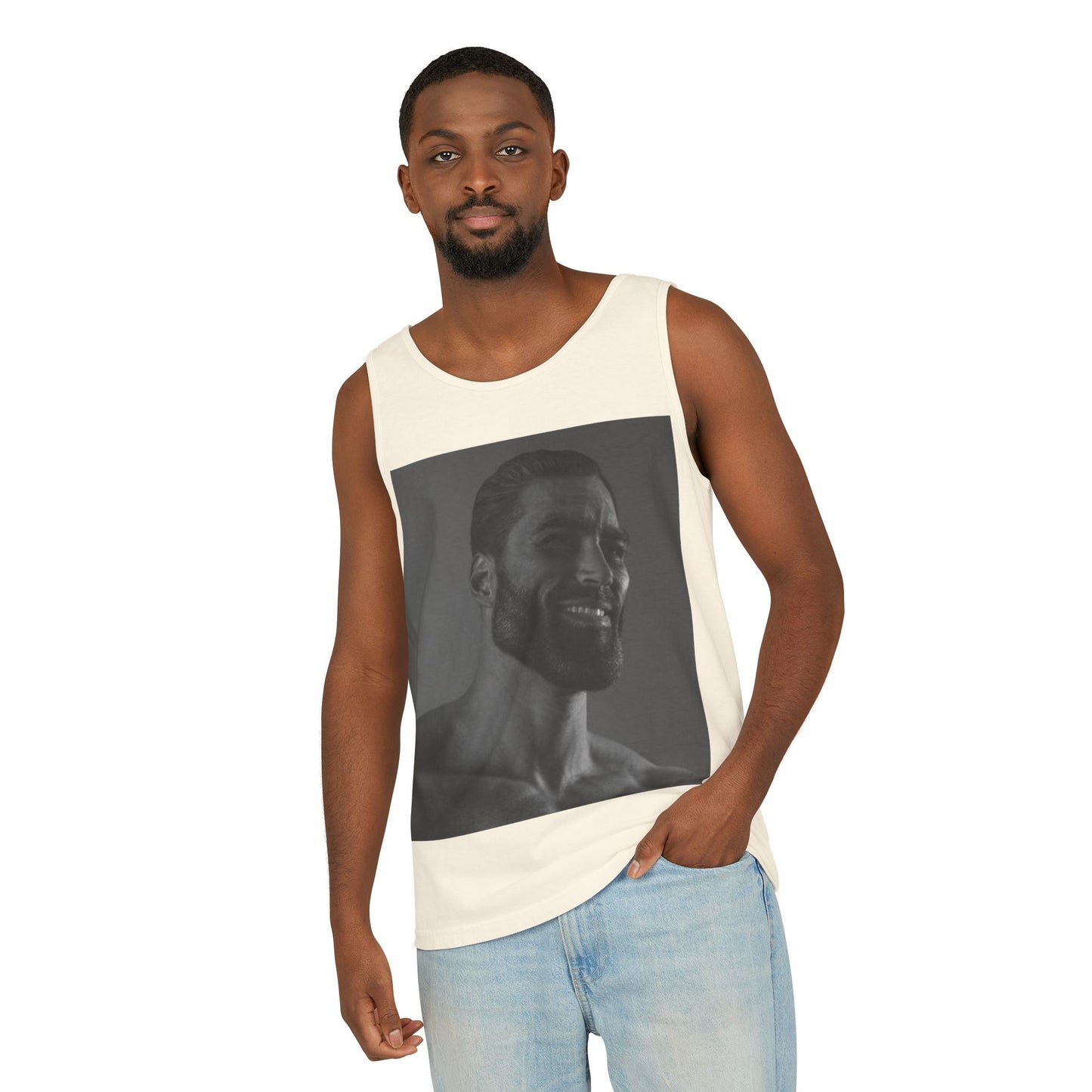 GIGA Unisex Garment-Dyed Tank Top, Summer Apparel, Funny Graphic Tee, Workout Wear, Unique Gift Idea, Casual Outfit