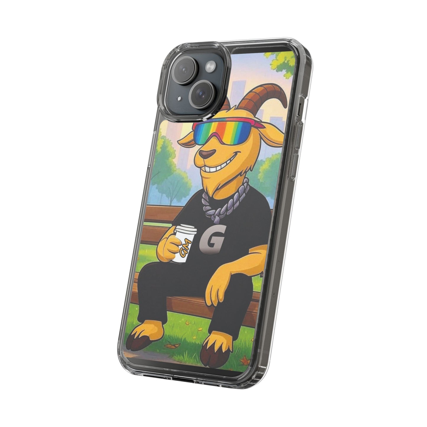 Vibrant Goat Clear Phone Case, Fun Smartphone Cover, Animal Lover Gift, Stylish Tech Accessory, Unique Phone Protection