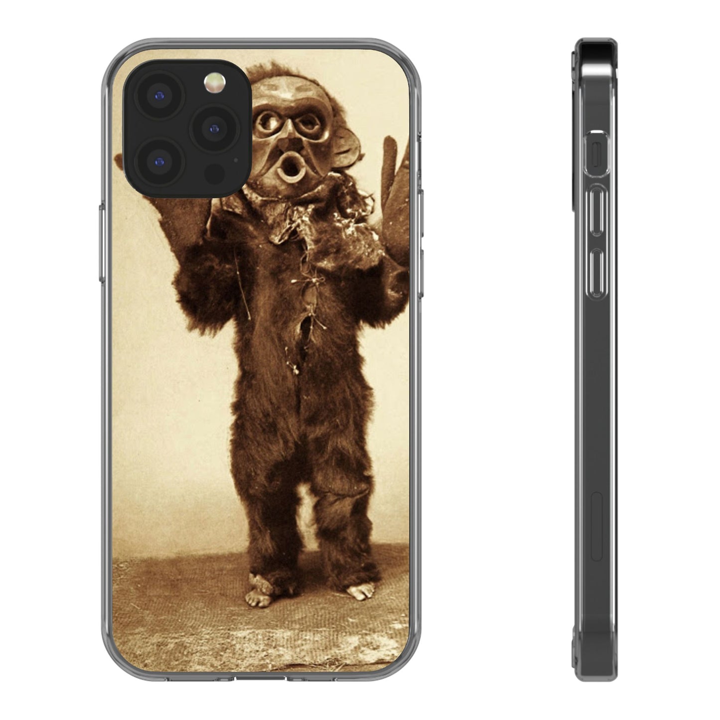 Yei Vintage Monster Clear Phone Case, Unique Phone Cover, Halloween Gift, Retro Style Case, Fun Accessories