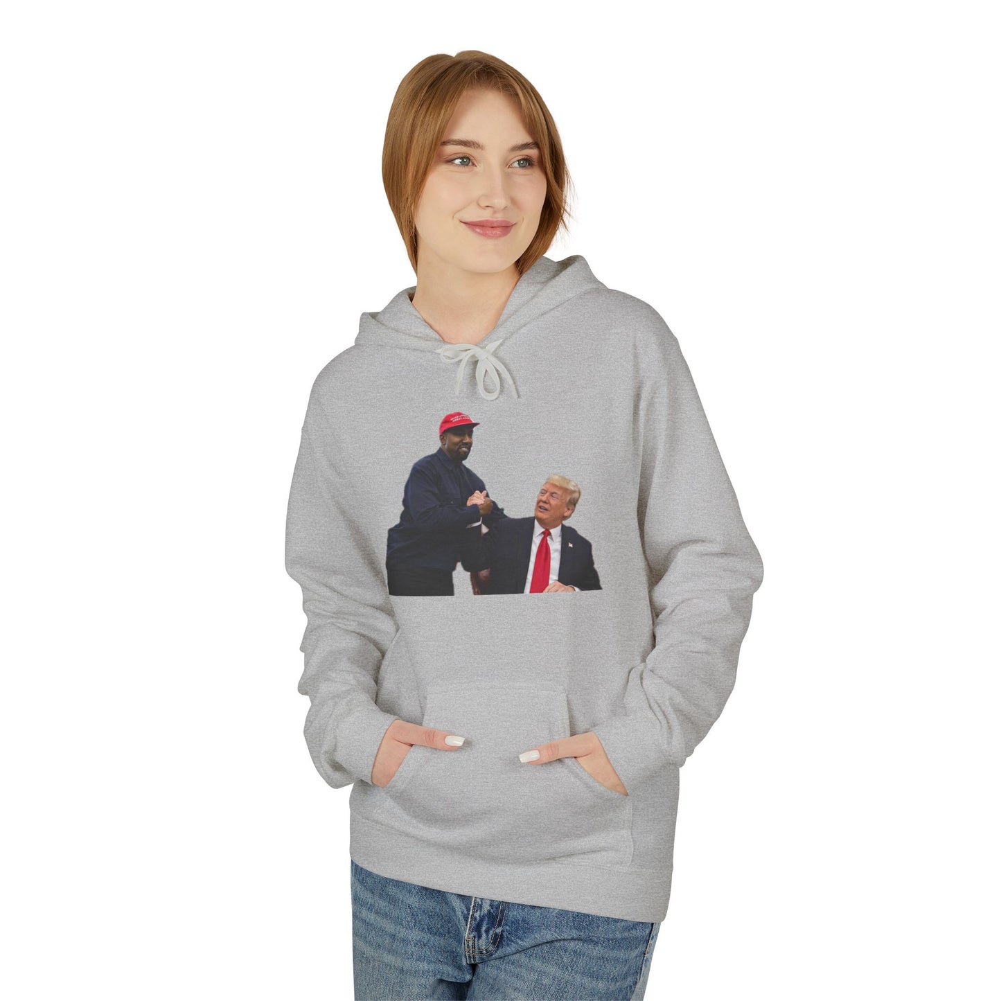 Ye & DJT Funny Political Fleece Hoodie, Unisex Softstyle Hoodie, Gift for Political Humor, Casual Wear, Election Day Apparel, Meme Clothing