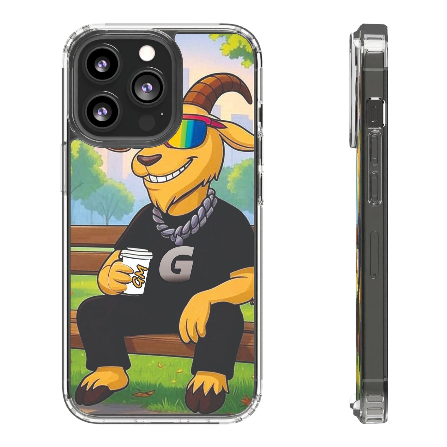 Vibrant Goat Clear Phone Case, Fun Smartphone Cover, Animal Lover Gift, Stylish Tech Accessory, Unique Phone Protection