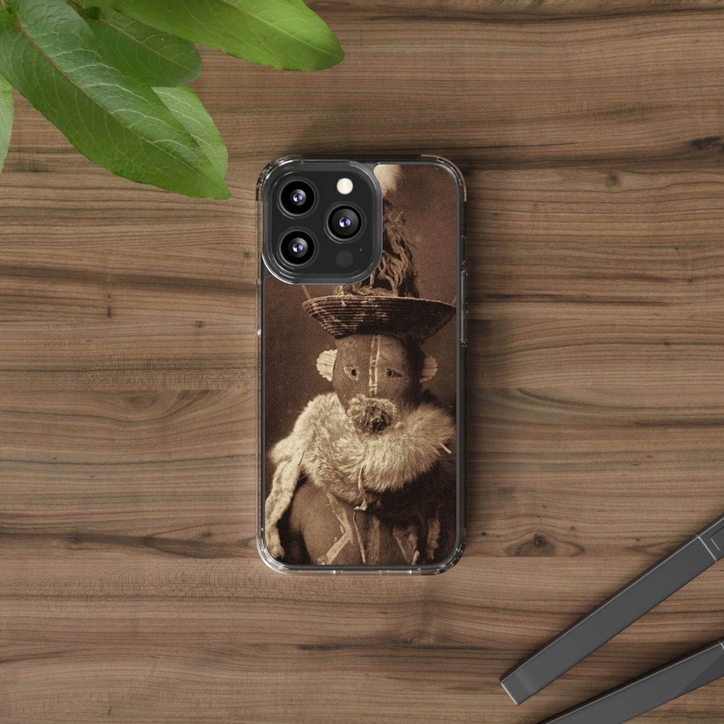Yei Vintage Ethnic Clear Phone Case, Unique Phone Protector, Bohemian iPhone Case, Artistic Clear Cover, Cultural Phone Accessory