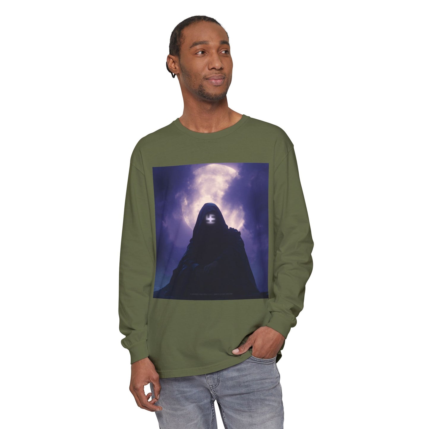 Swasticoin Mystical Mountain Long Sleeve T-Shirt | Unisex Graphic Tee, Trendy Layering Top, Casual Wear, Perfect Gift for Adventurers