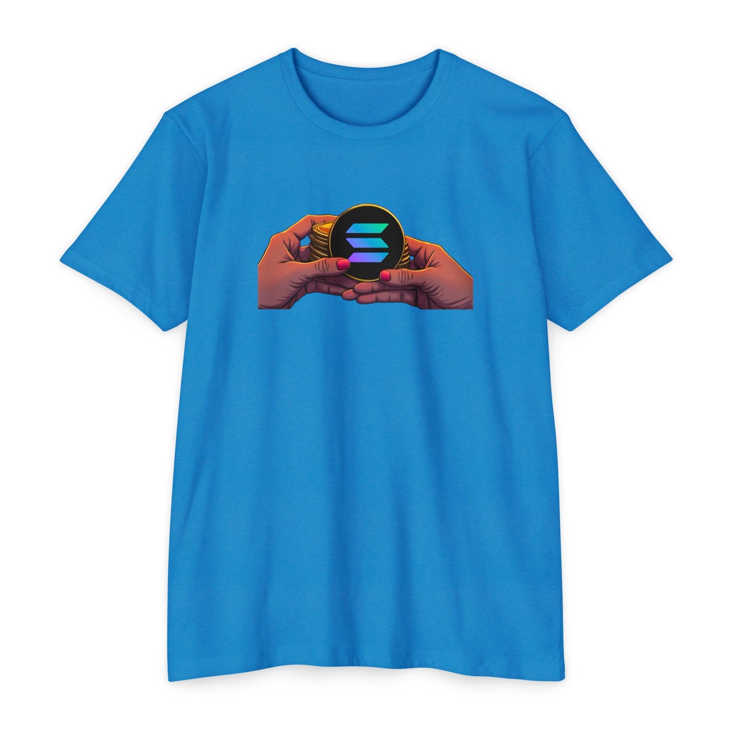Solana Hands Unisex Jersey T-shirt, Graphic Tee, Trendy Apparel, Gift for Him/Her, Casual Wear, Perfect for Tech Lovers