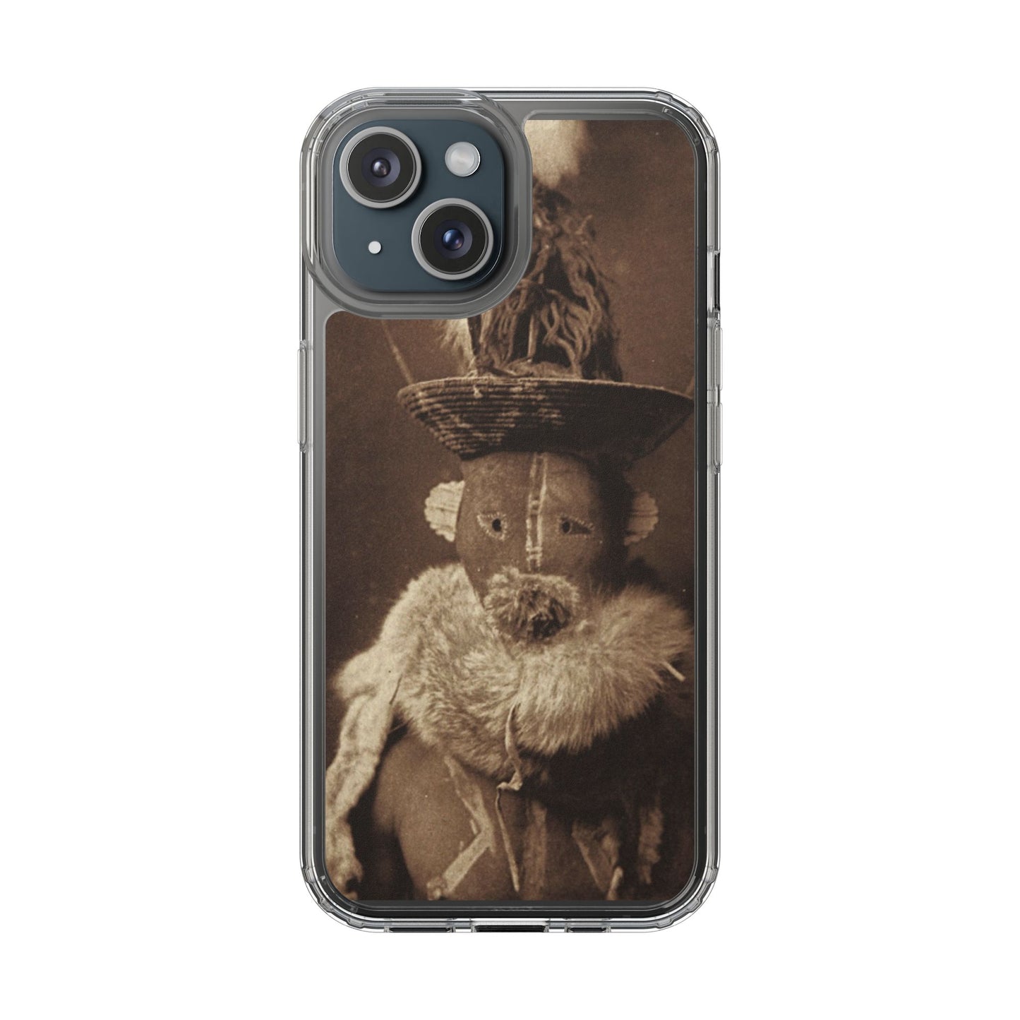 Yei Vintage Ethnic Clear Phone Case, Unique Phone Protector, Bohemian iPhone Case, Artistic Clear Cover, Cultural Phone Accessory