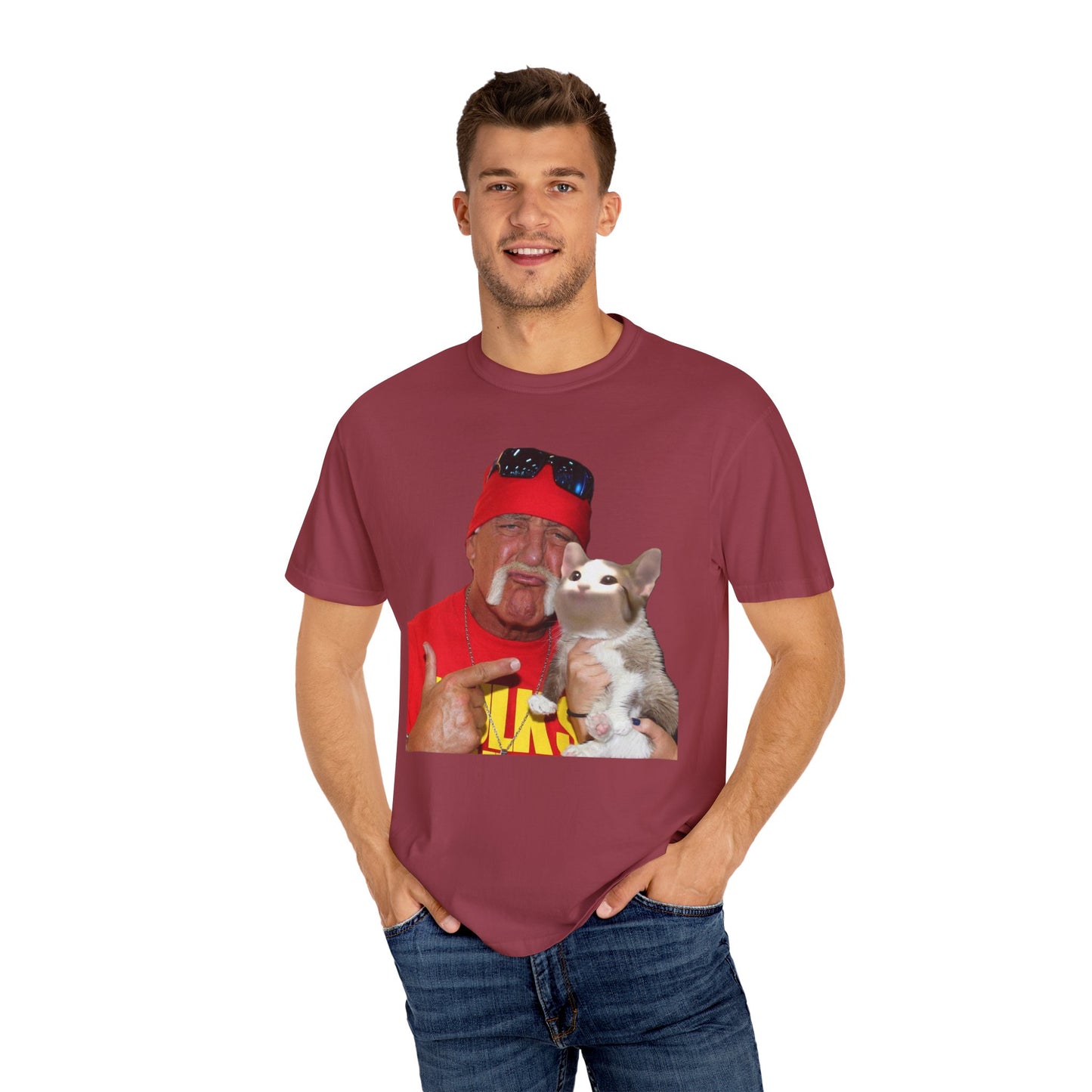 POPCAT Hilarious Unisex T-Shirt: Perfect for Dads, Pet Lovers, Gifts, Funny Apparel, Casual Wear, Cat Lovers