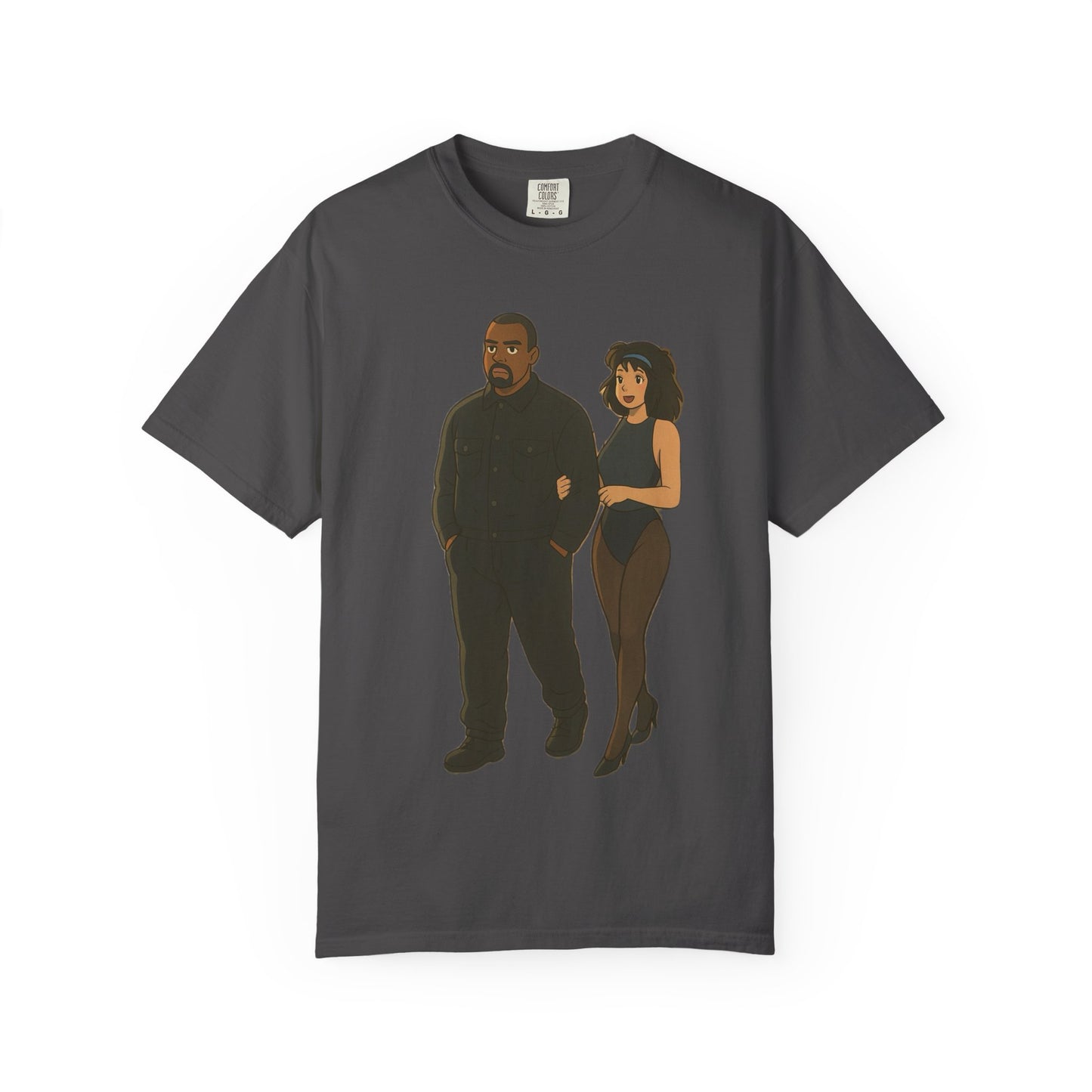 Ye & Bianca Graphic Tee, Trendy Unisex T-shirt, Cartoon Style, Streetwear, Gift for Music Lovers, Casual Fashion