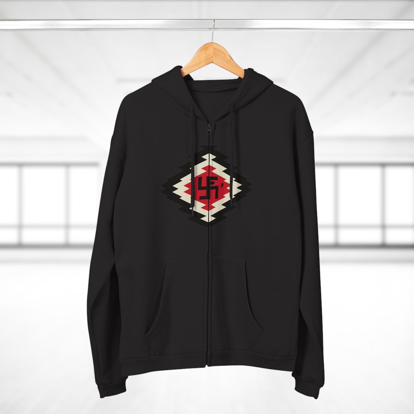 Yei Navajo Inspired Unisex Hooded Zip Sweatshirt, Cozy Layering, Gift for Him/Her, Fall/Winter Fashion, Boho Style, Casual Wear