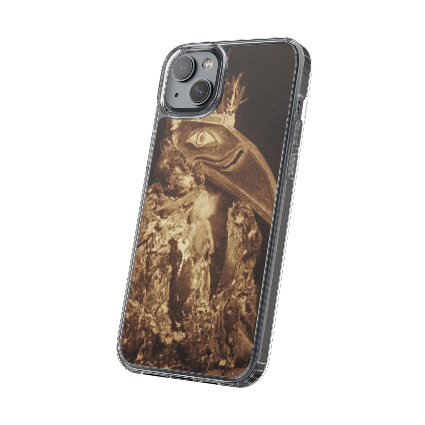 Yei Vintage Bird Design Clear Phone Case, Artistic Phone Accessories, Unique Gift for Nature Lovers, Eco-Friendly Tech Case, Stylish Protection