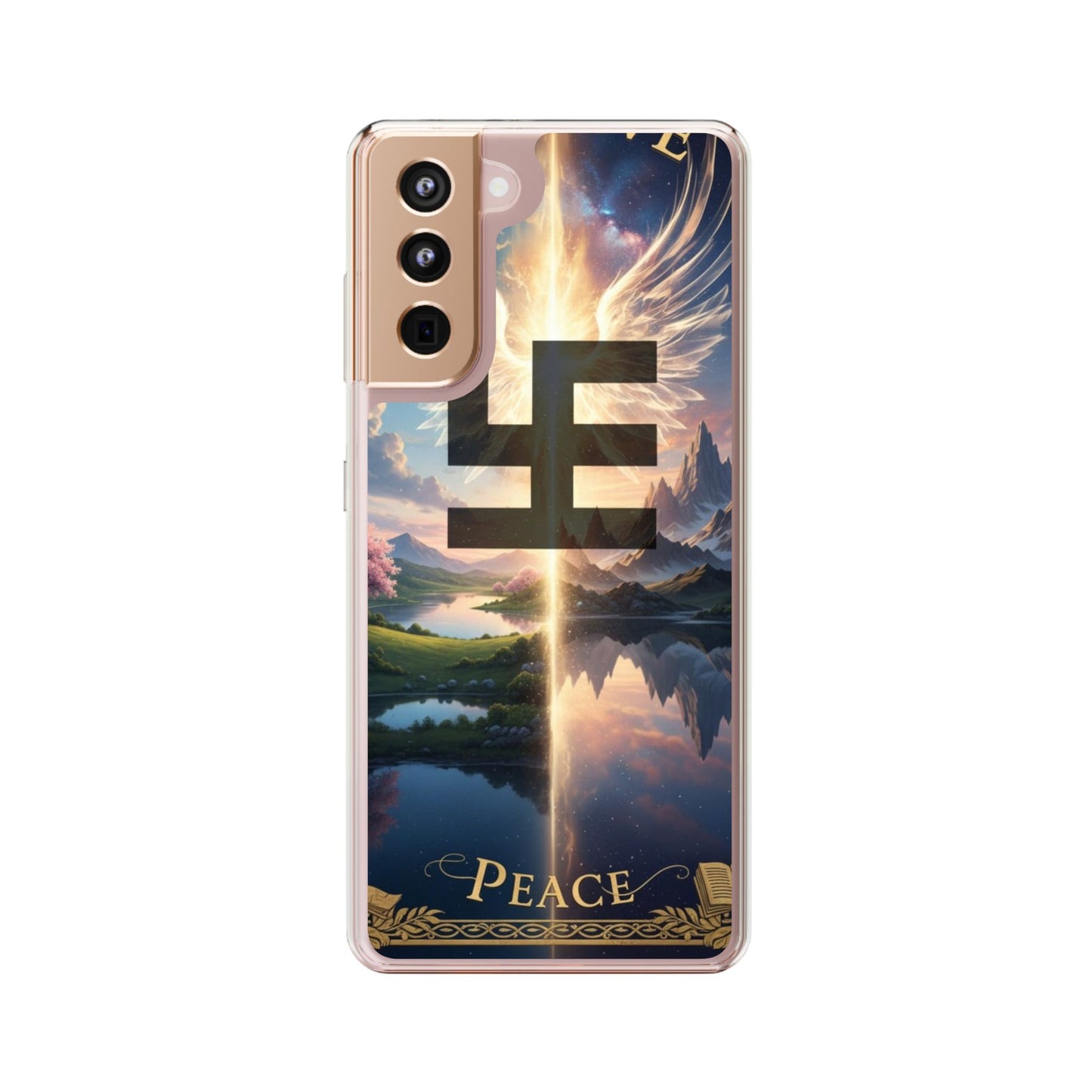 Swasticoin Peaceful Clear Phone Cases, Phone Accessories, Minimalist Design, Nature Lover Gifts, Transparent Phone Cover, Unique Art Case