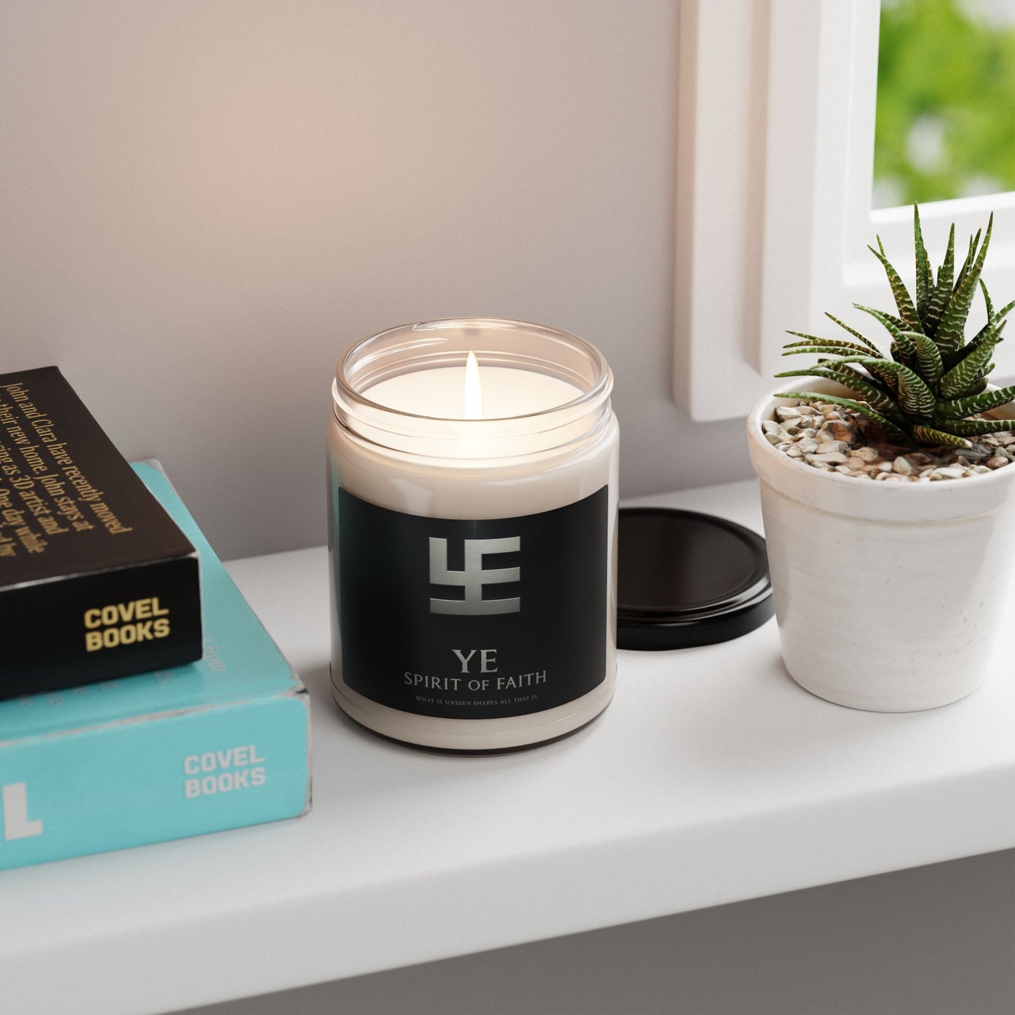 Swasticoin Scented Soy Candle - Spirit of Faith, Aromatherapy Gift, Home Decor, Relaxation Essentials, Mindfulness Self-Care