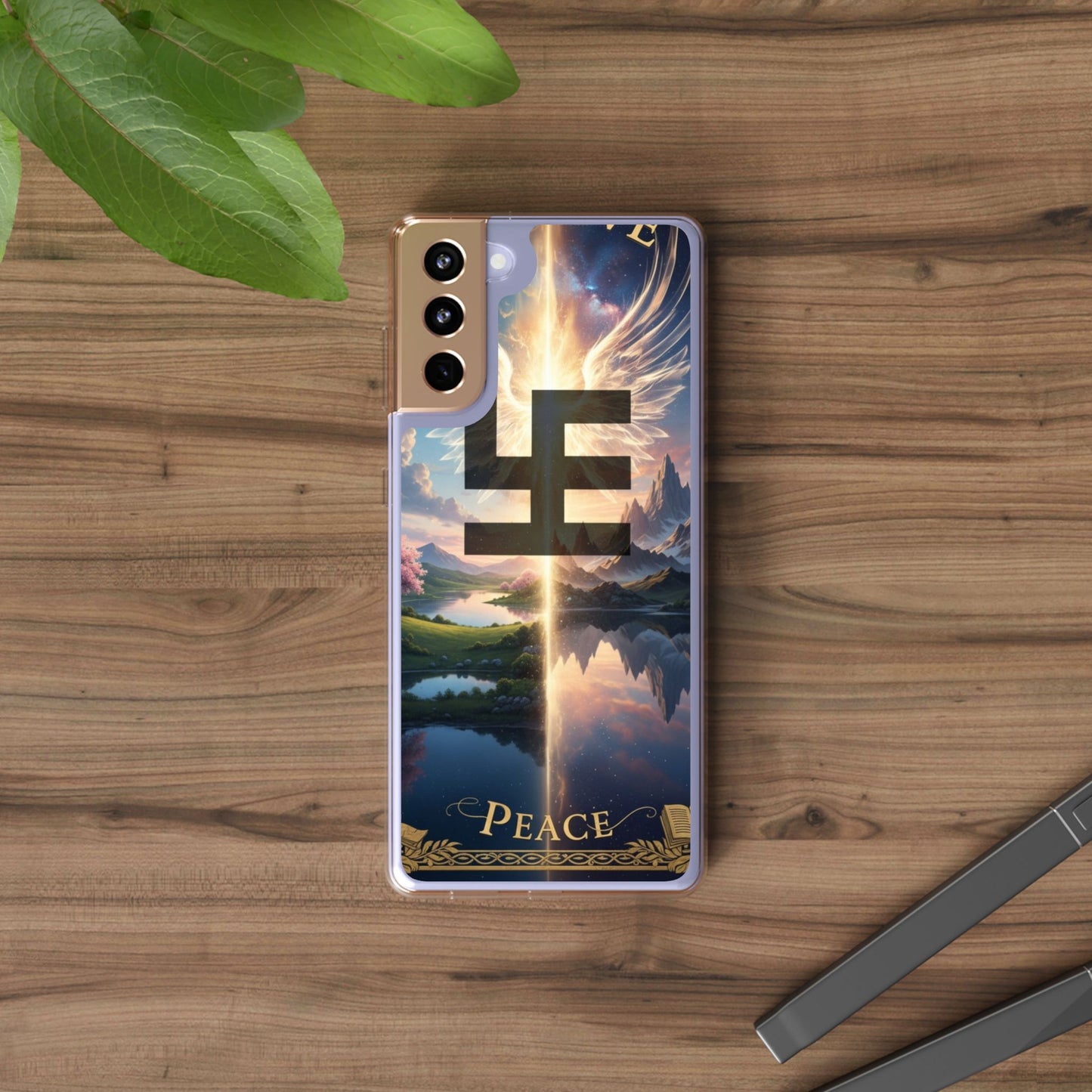 Swasticoin Peaceful Clear Phone Cases, Phone Accessories, Minimalist Design, Nature Lover Gifts, Transparent Phone Cover, Unique Art Case
