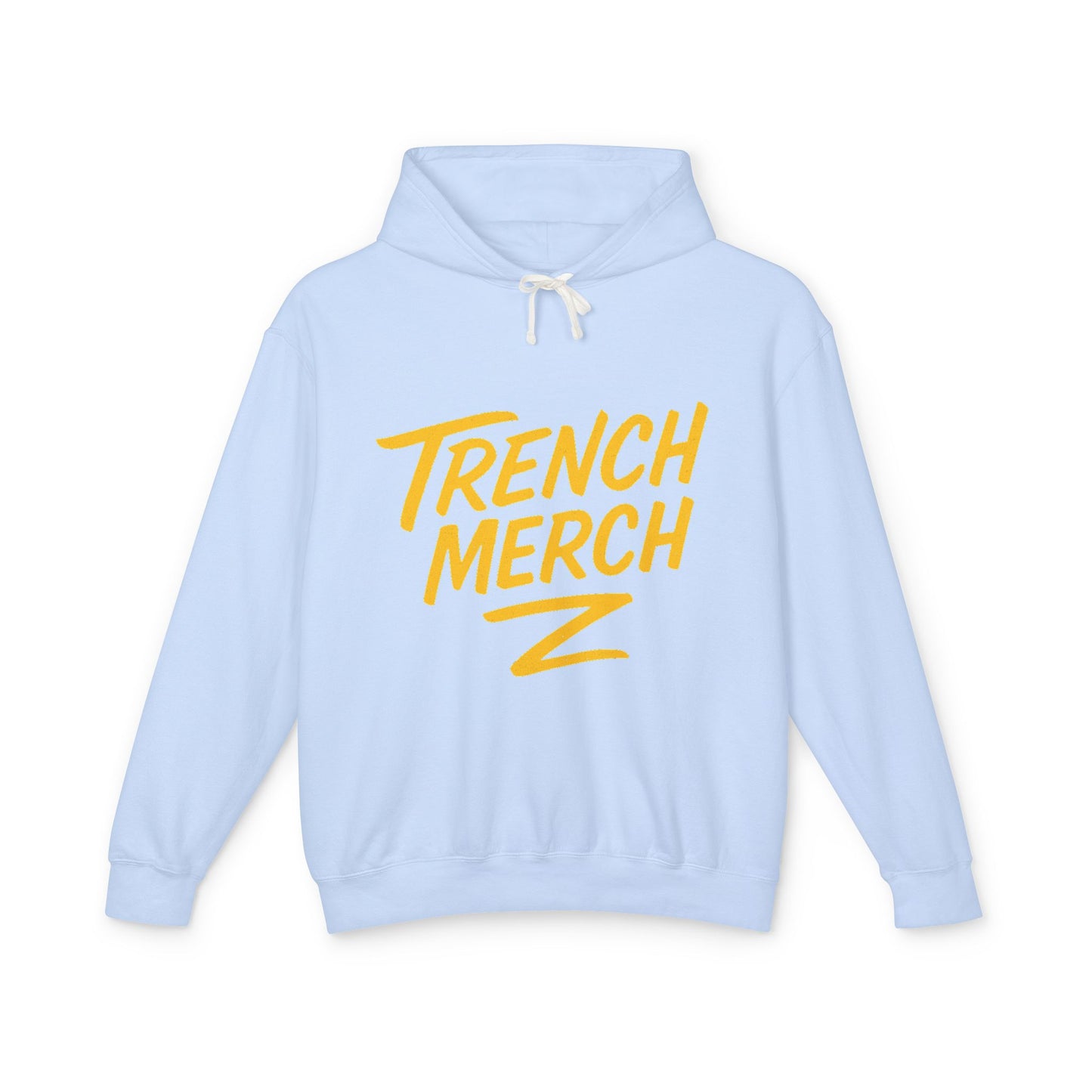 Trench Merch Unisex Lightweight Hooded Sweatshirt, Casual Streetwear, Spring Fashion, Gift for Friends, Layering Essential, Trendy Outfit