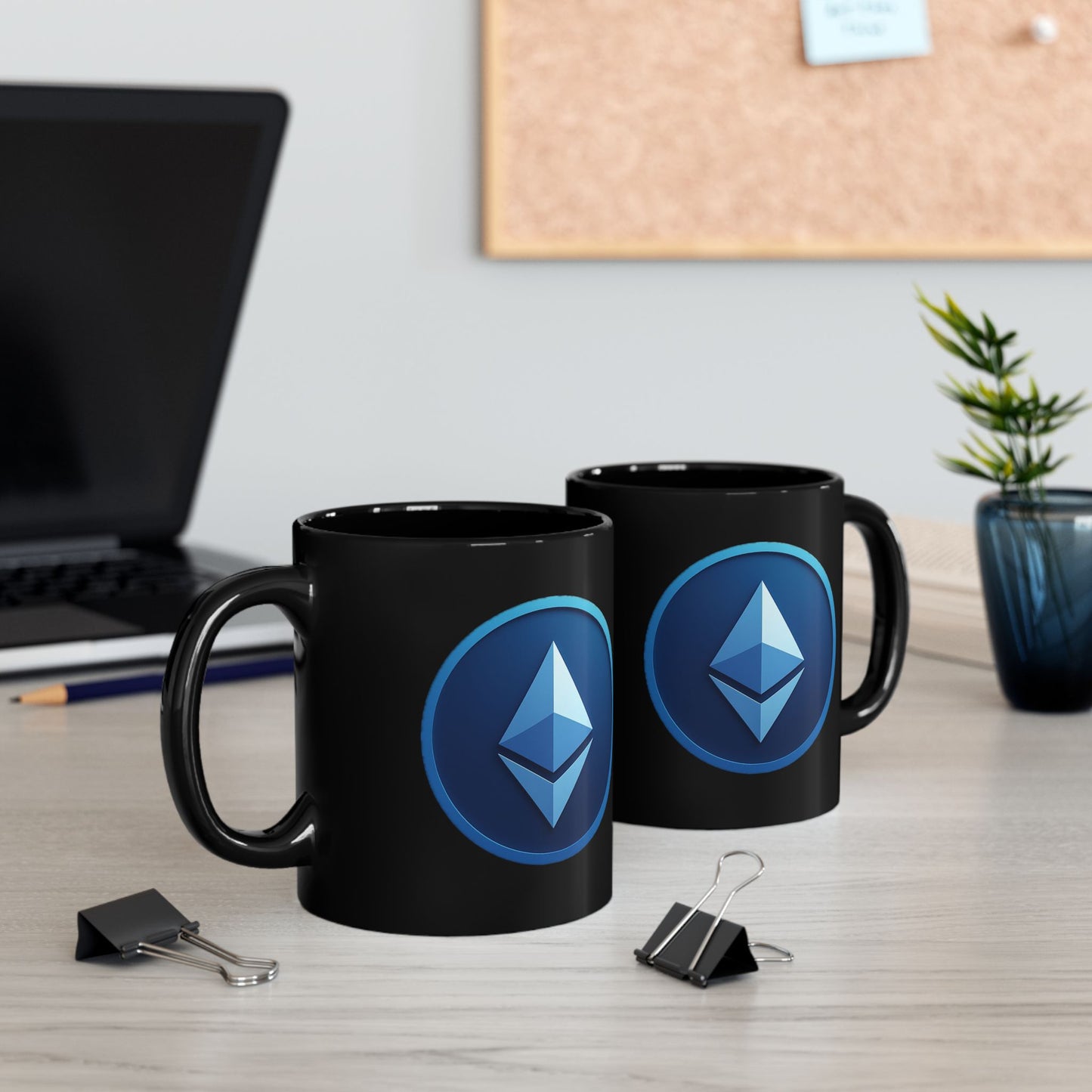 Ethereum Black Mug - Coffee Cup, Gamer Gift, Cryptocurrency Lover, Office Mug, Digital Currency Decor