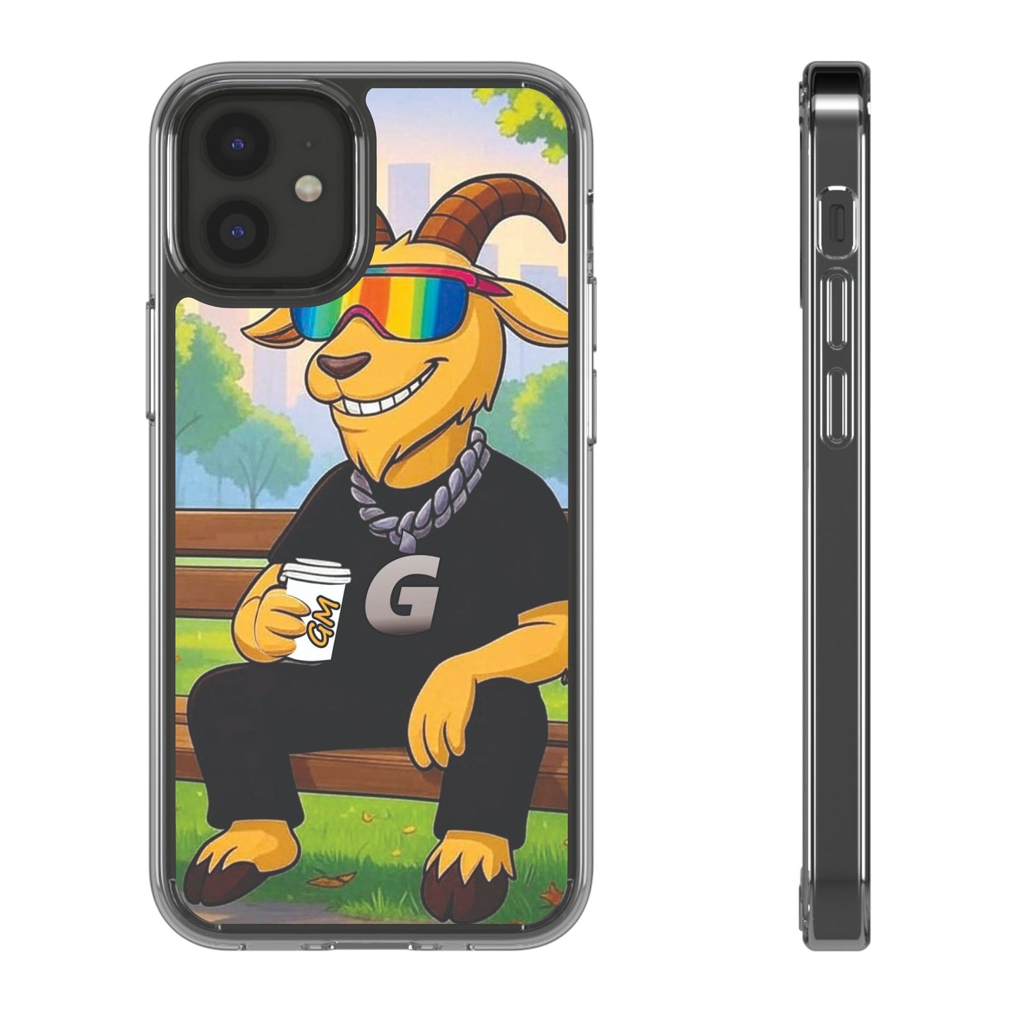 Vibrant Goat Clear Phone Case, Fun Smartphone Cover, Animal Lover Gift, Stylish Tech Accessory, Unique Phone Protection