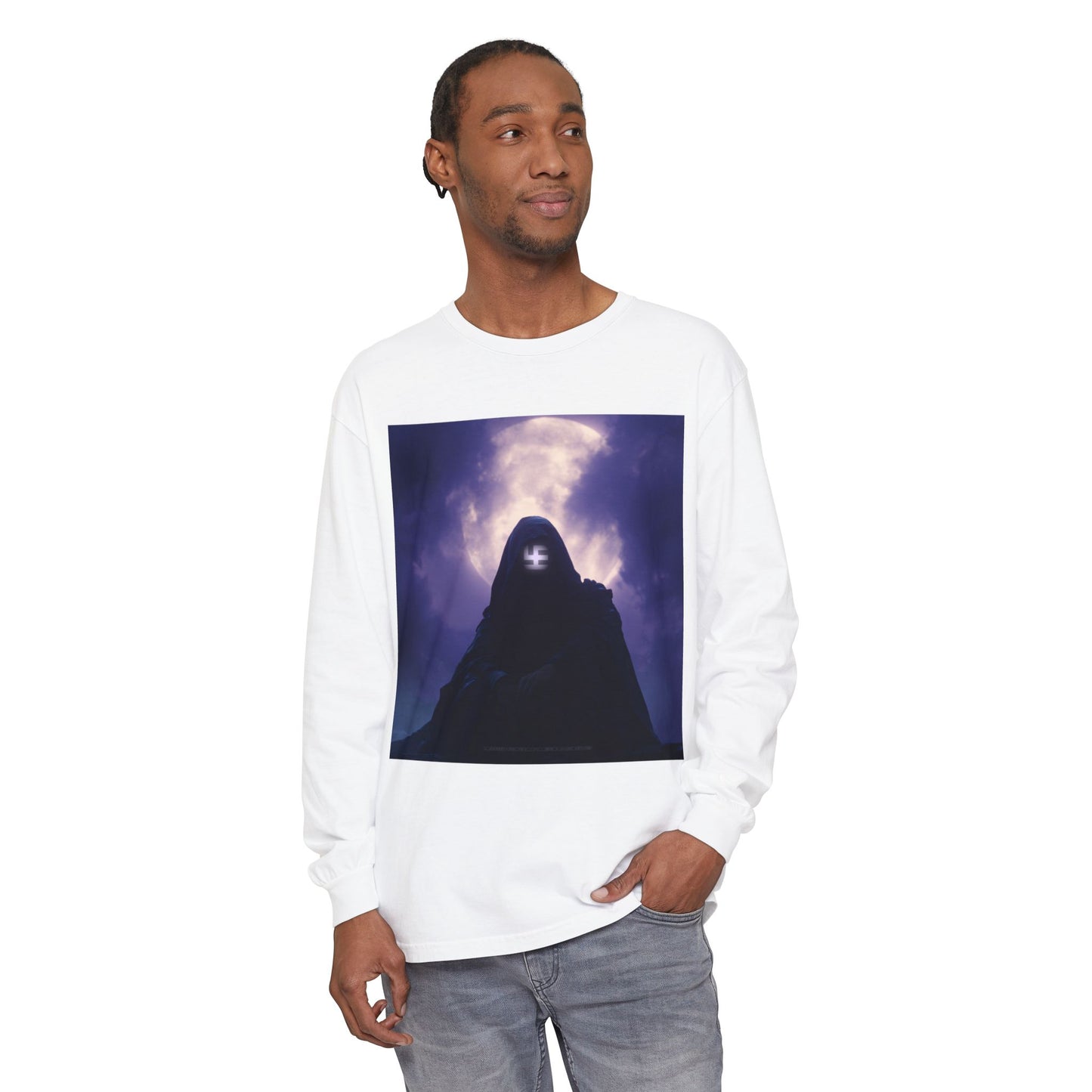 Swasticoin Mystical Mountain Long Sleeve T-Shirt | Unisex Graphic Tee, Trendy Layering Top, Casual Wear, Perfect Gift for Adventurers