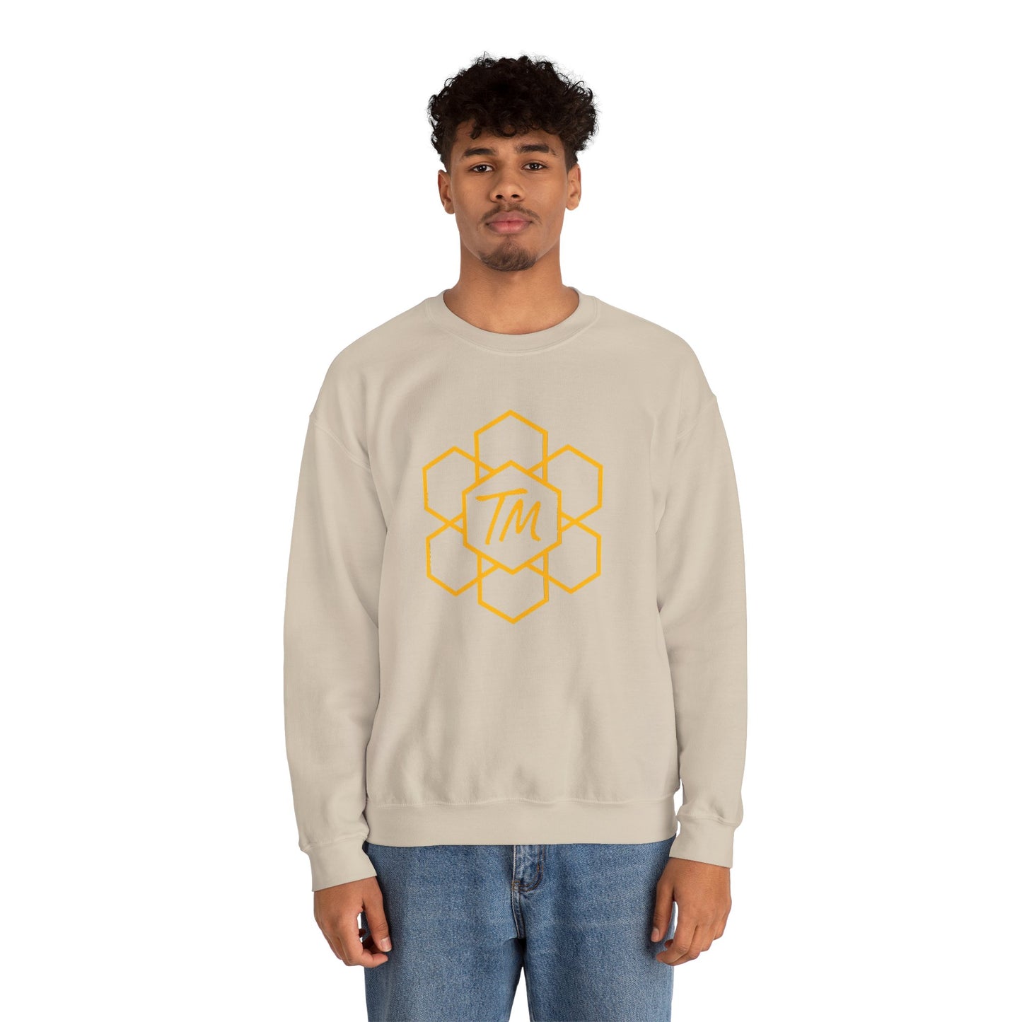 Trench Merch Stylish Honeycomb Crewneck Sweatshirt, Cozy Unisex Sweatshirt, Casual Fall Apparel, Gift for Honey Lovers, Trendy Weekend Wear
