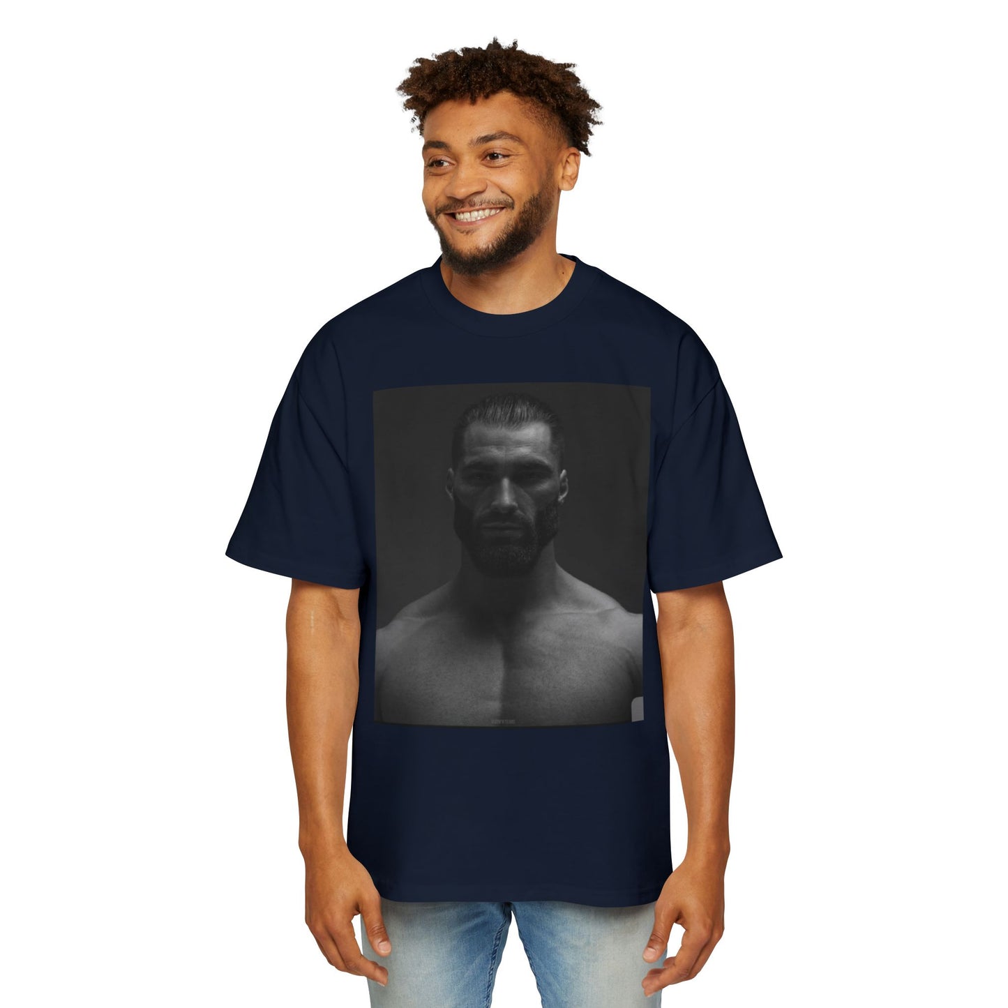GIGA Stylish Men's Oversized Tee for Comfort Lovers, Casual Wear, Street Style, Gift for Him, Trendy Tee with Gigachad Design
