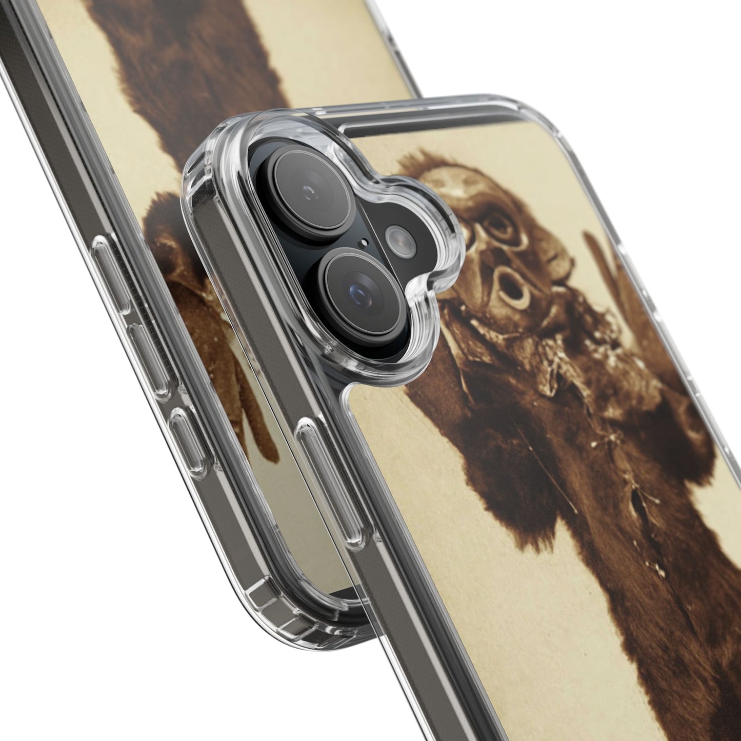 Yei Vintage Monster Clear Phone Case, Unique Phone Cover, Halloween Gift, Retro Style Case, Fun Accessories