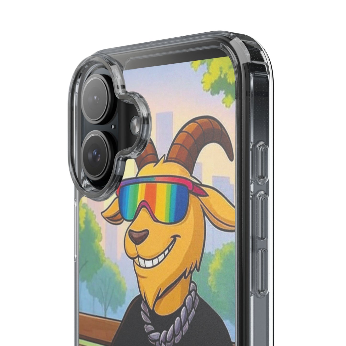 Vibrant Goat Clear Phone Case, Fun Smartphone Cover, Animal Lover Gift, Stylish Tech Accessory, Unique Phone Protection