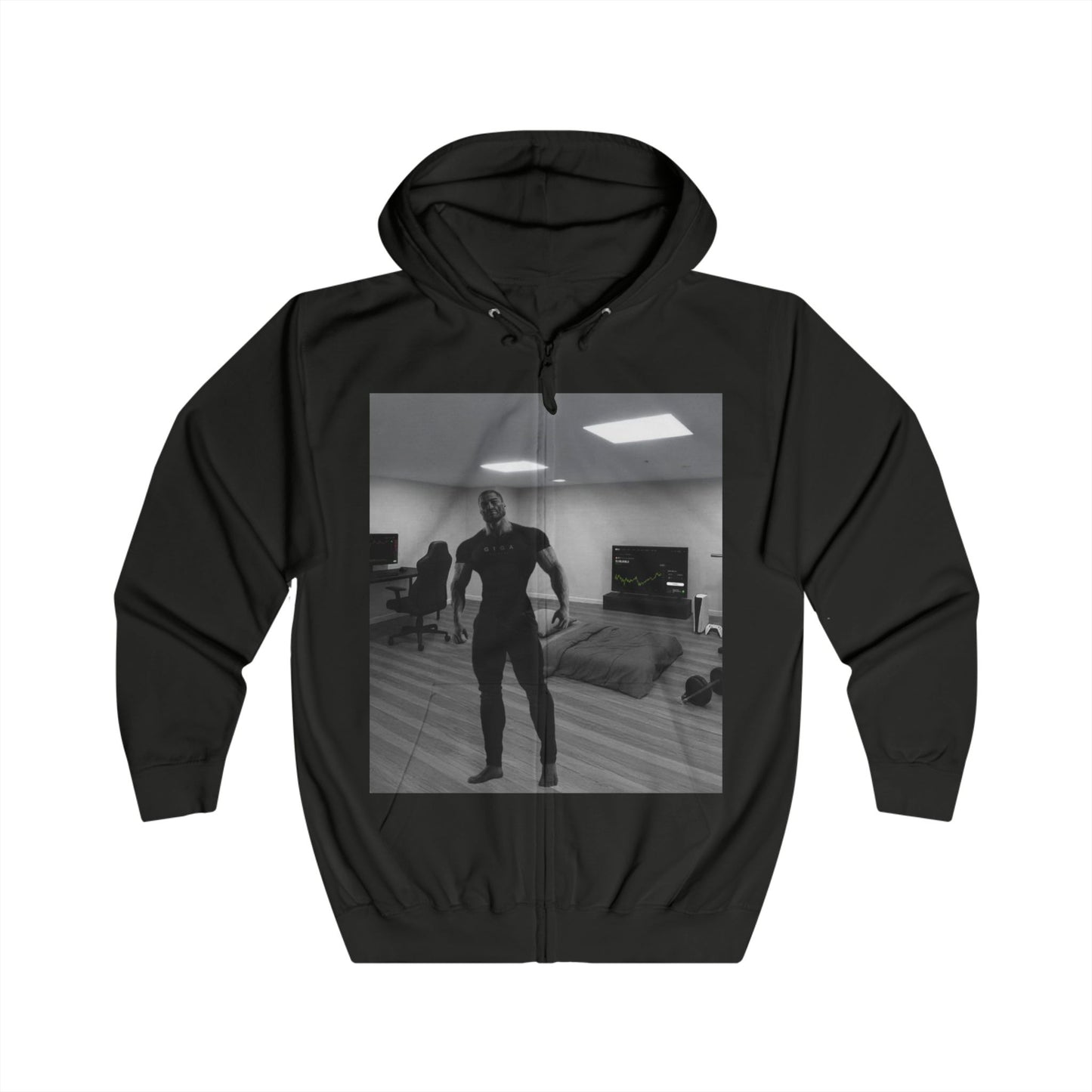 GIGA Unisex Full Zip Hoodie | Trendy Sweatshirt for Casual Outings, Gift for Friends, Gym Wear, Unique Fashion Statement