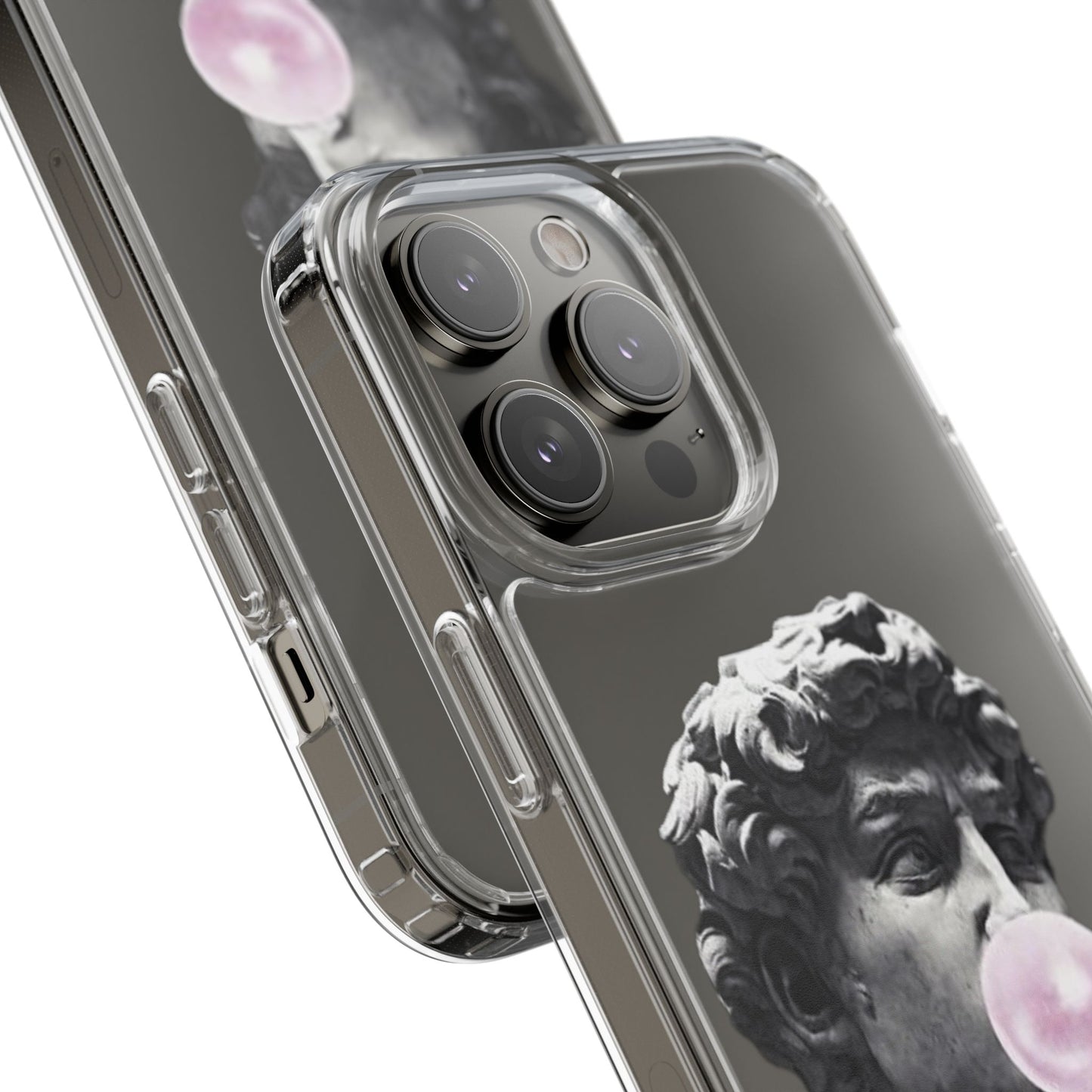 @ye Clear Phone Case with David Statue Design, Modern Phone Accessory for Art Lovers, Unique Gift, Customizable Compatible Soft Case