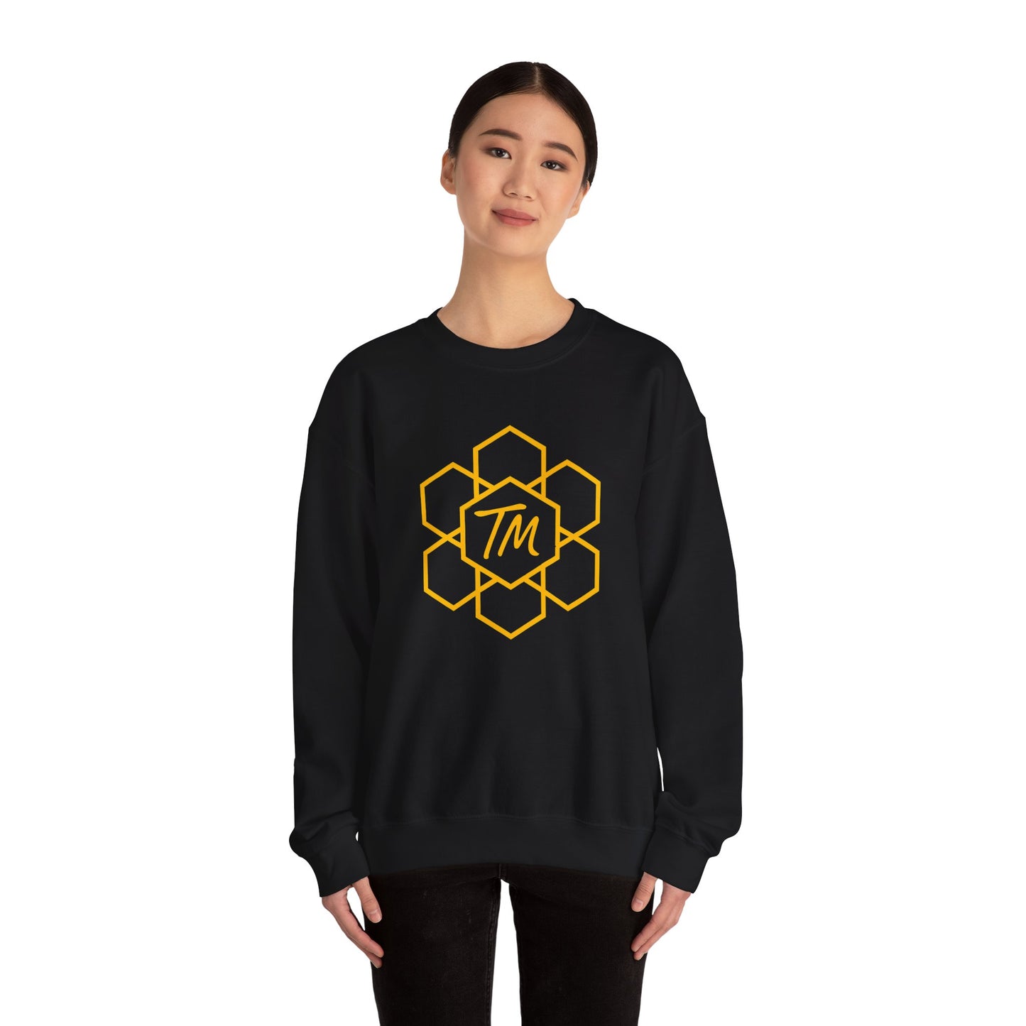 Trench Merch Stylish Honeycomb Crewneck Sweatshirt, Cozy Unisex Sweatshirt, Casual Fall Apparel, Gift for Honey Lovers, Trendy Weekend Wear