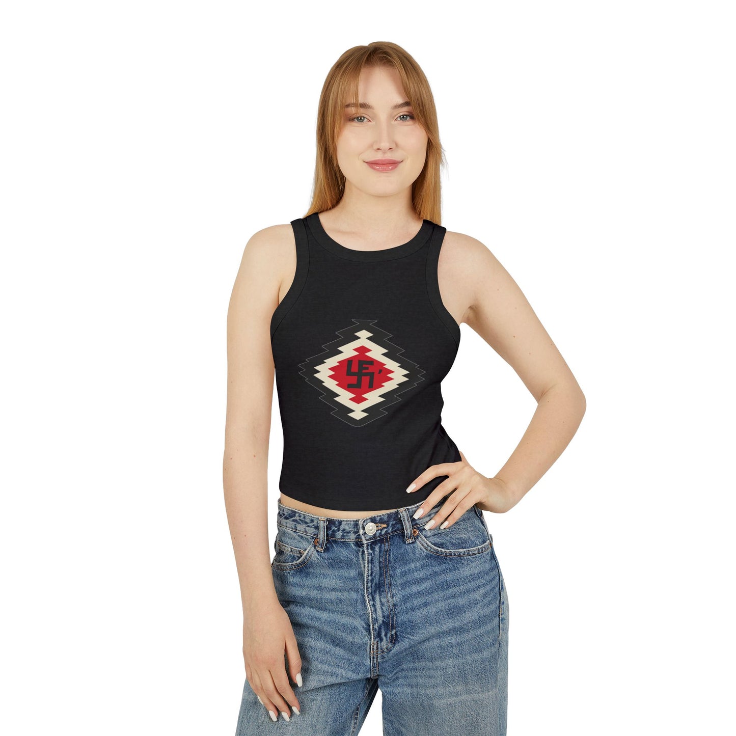 Yei Stylish Women's Crop Tank Top with Aztec Design - Summer Essential, Casual Wear, Beach Outfit, Festival Top, Layering Piece