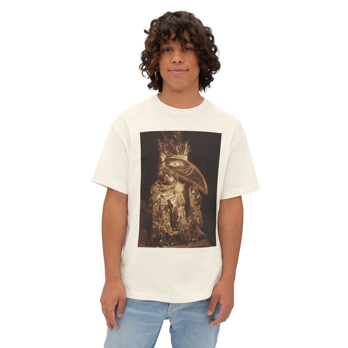 Yei Artistic Oversized Boxy Tee - Unique Graphic Tee, Statement Shirt, Casual Wear, Gift for Art Lovers, Trendy Streetwear