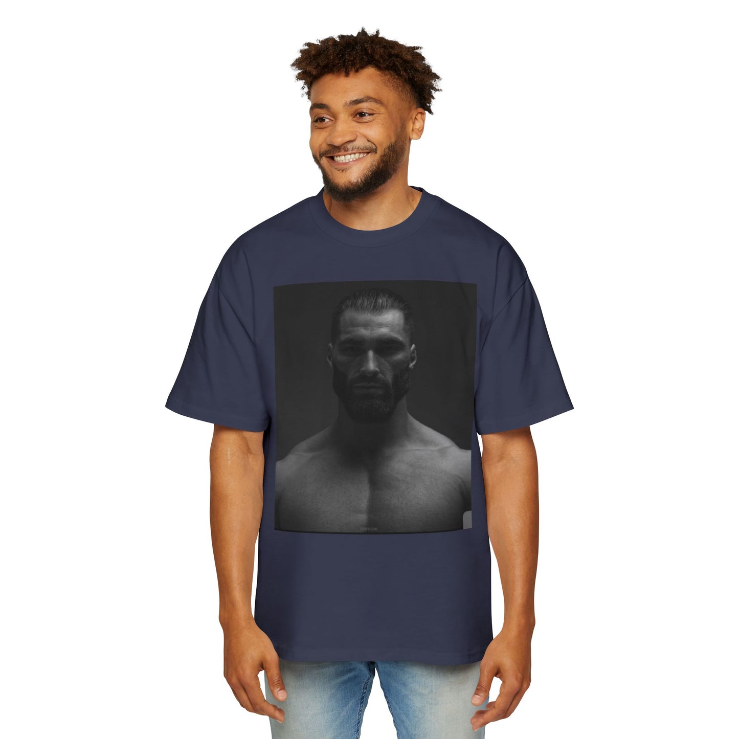 GIGA Stylish Men's Oversized Tee for Comfort Lovers, Casual Wear, Street Style, Gift for Him, Trendy Tee with Gigachad Design