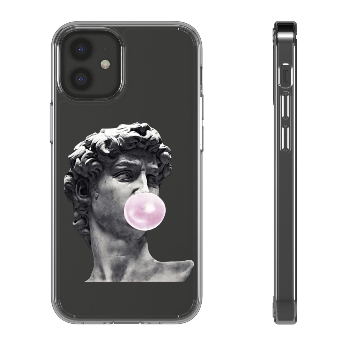 @ye Clear Phone Case with David Statue Design, Modern Phone Accessory for Art Lovers, Unique Gift, Customizable Compatible Soft Case