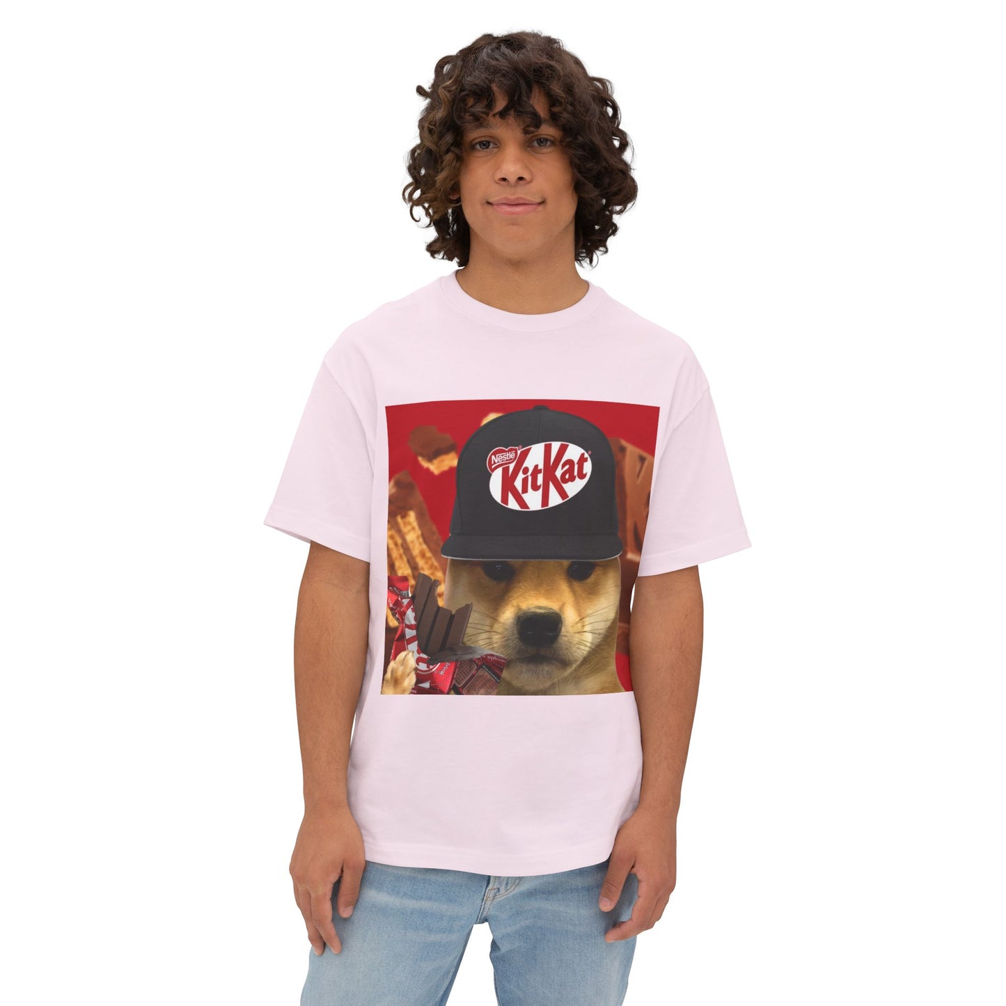 KitKat WIF Unisex Oversized Boxy Tee, Funny Dog Shirt, Food Lover Gift, Pet Lover Casual Tee, Cute Graphic Tee, Humor T-Shirt