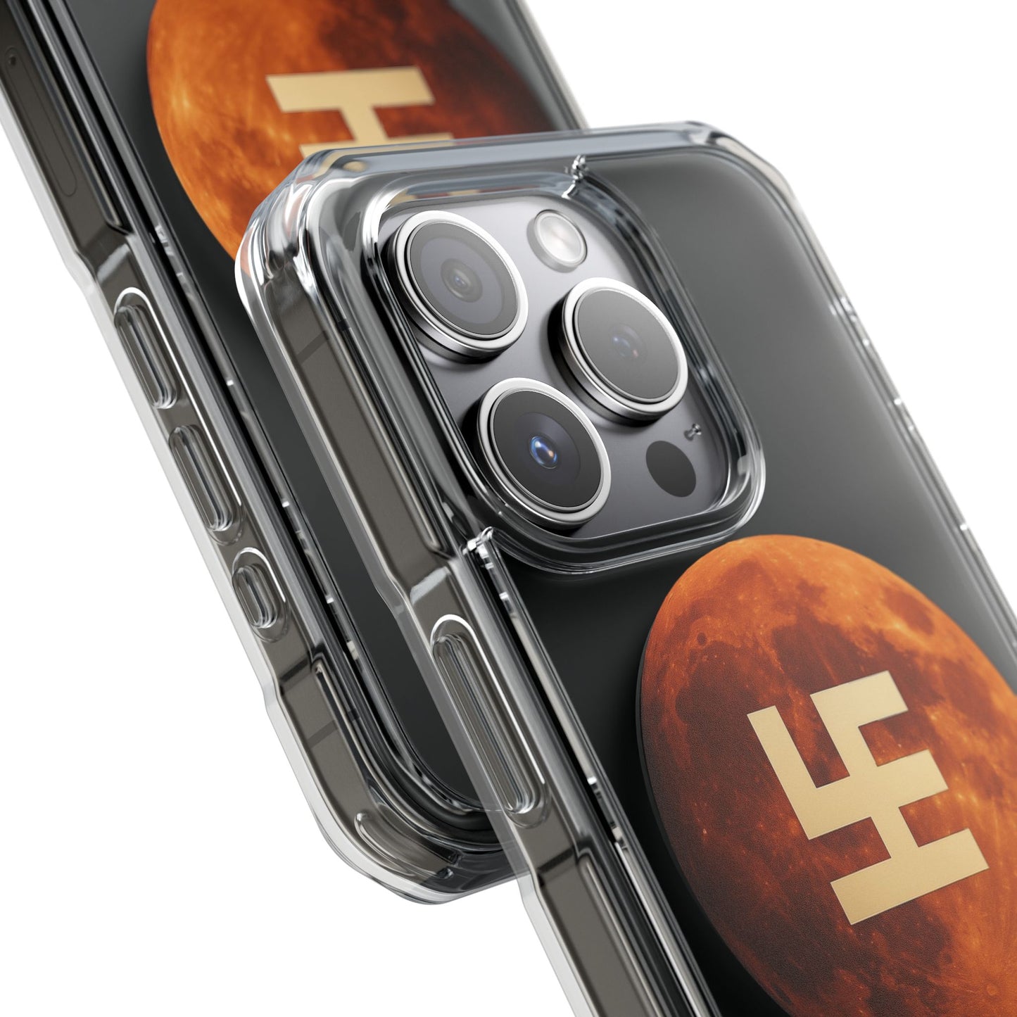 Swasticoin Magnetic Phone Case with Lunar Design, Unique Phone Accessory, Shockproof Clear Case, Stylish Phone Cover, Gift for Tech Lovers