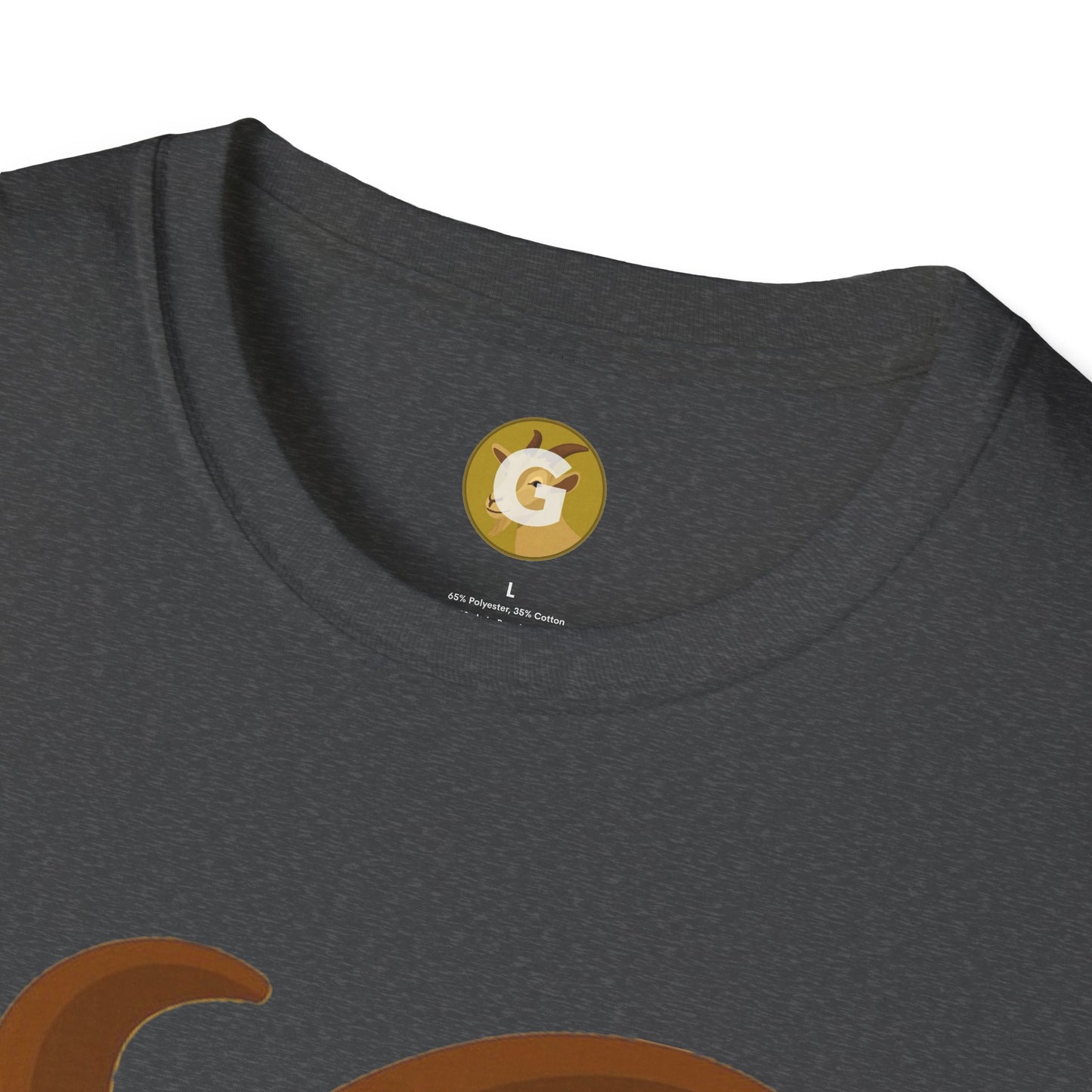 Golden Goat Unisex Softstyle T-Shirt | Cute Goat Tee for Animal Lovers, Birthday Gift, Casual Wear, Farmhouse Decor, Nature Fans