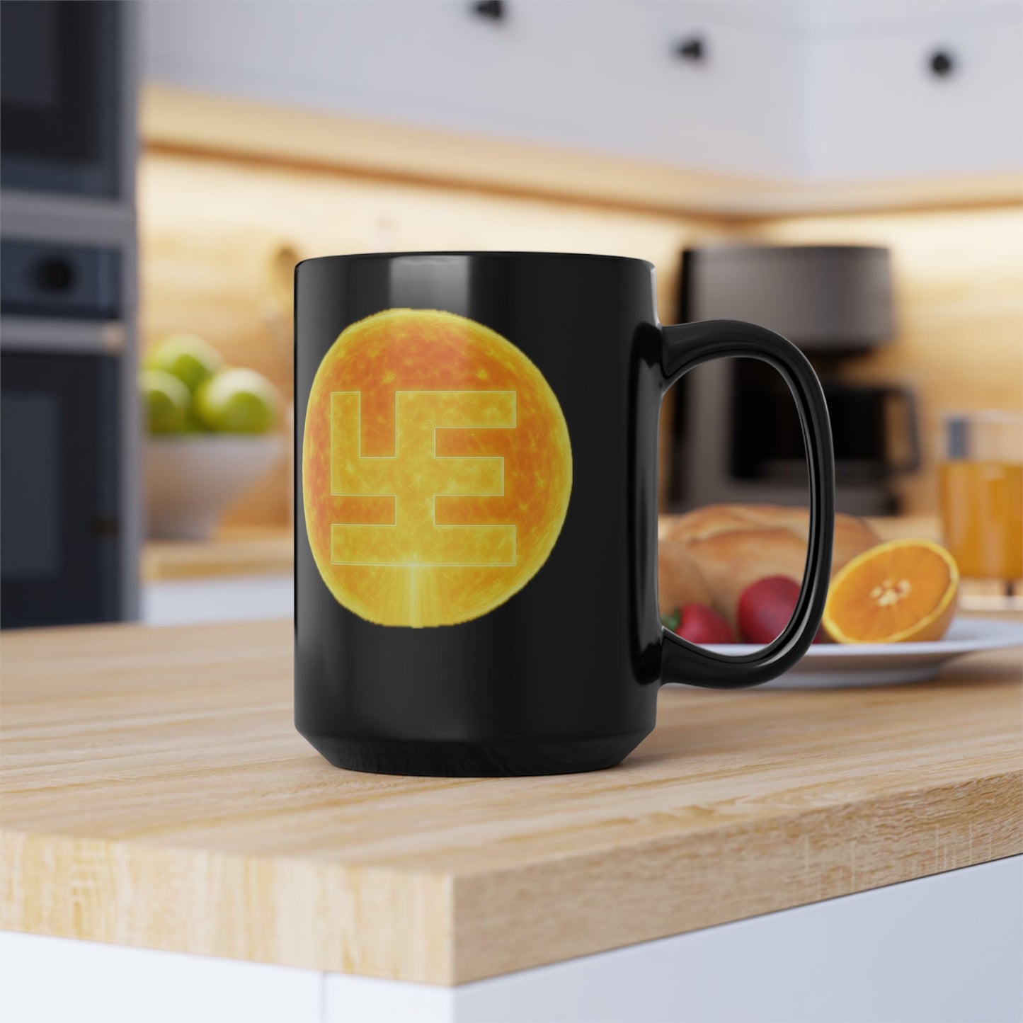 9gy Swasticoin Colorful Coin Design Mug, Unique Coffee Cup, Cryptocurrency Gift, Vibrant Tea Mug, Geeky Kitchen Decor, Fun Collectible Mug