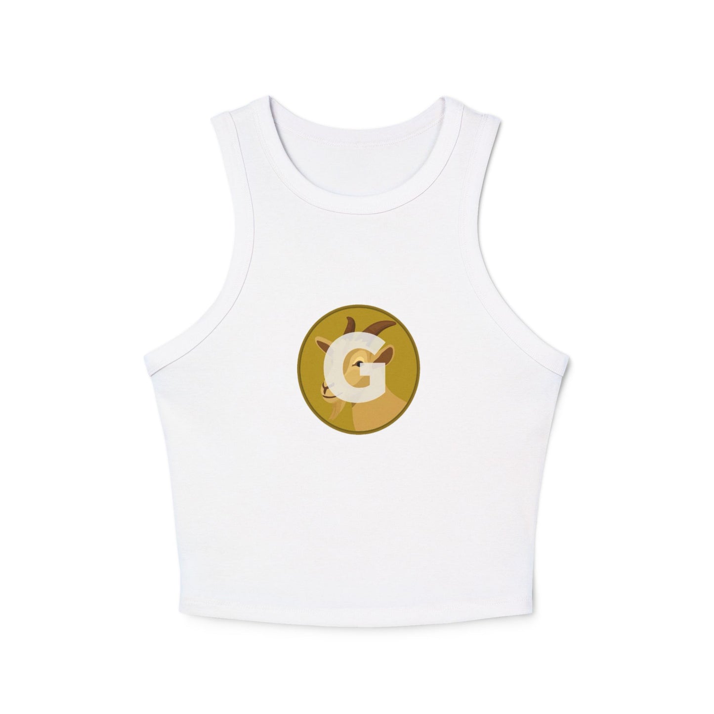 Goat Women's Micro Rib Racer Tank Top with Custom Graphic, Casual Layering Piece, Perfect for Summer, Beach Trips, Festivals, Workout Wear