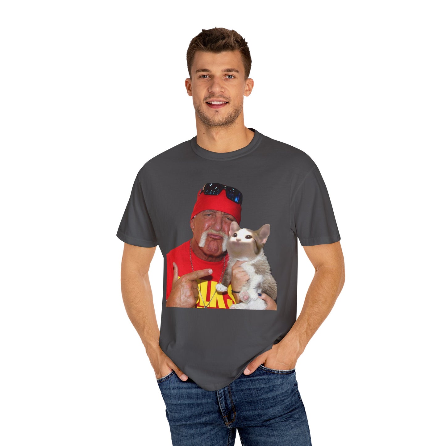 POPCAT Hilarious Unisex T-Shirt: Perfect for Dads, Pet Lovers, Gifts, Funny Apparel, Casual Wear, Cat Lovers