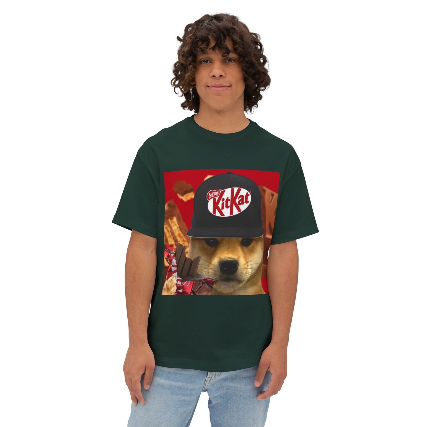 KitKat WIF Unisex Oversized Boxy Tee, Funny Dog Shirt, Food Lover Gift, Pet Lover Casual Tee, Cute Graphic Tee, Humor T-Shirt