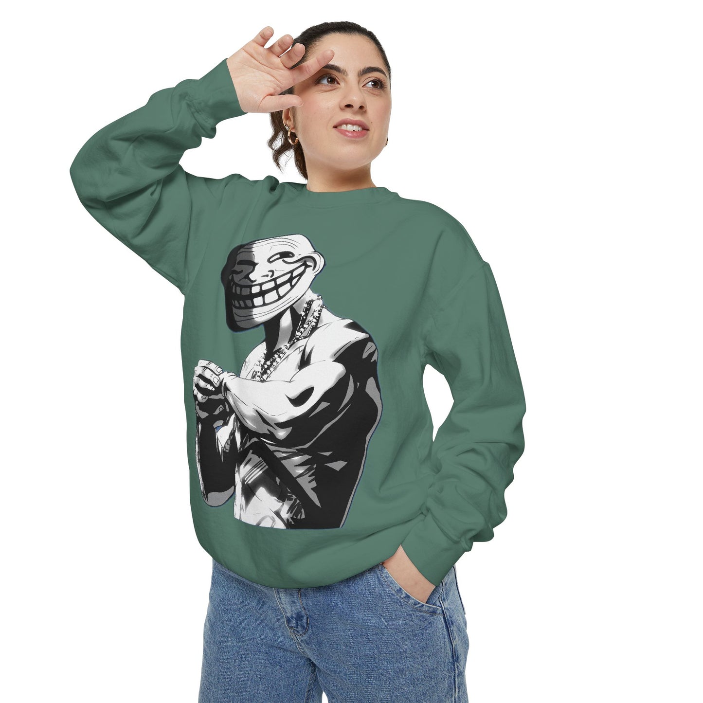 TROLL Stylish Unisex Sweatshirt with Playful Graphic, Trendy Streetwear, Cozy and Casual, Perfect Gift for Any Occasion, Unique Art Design