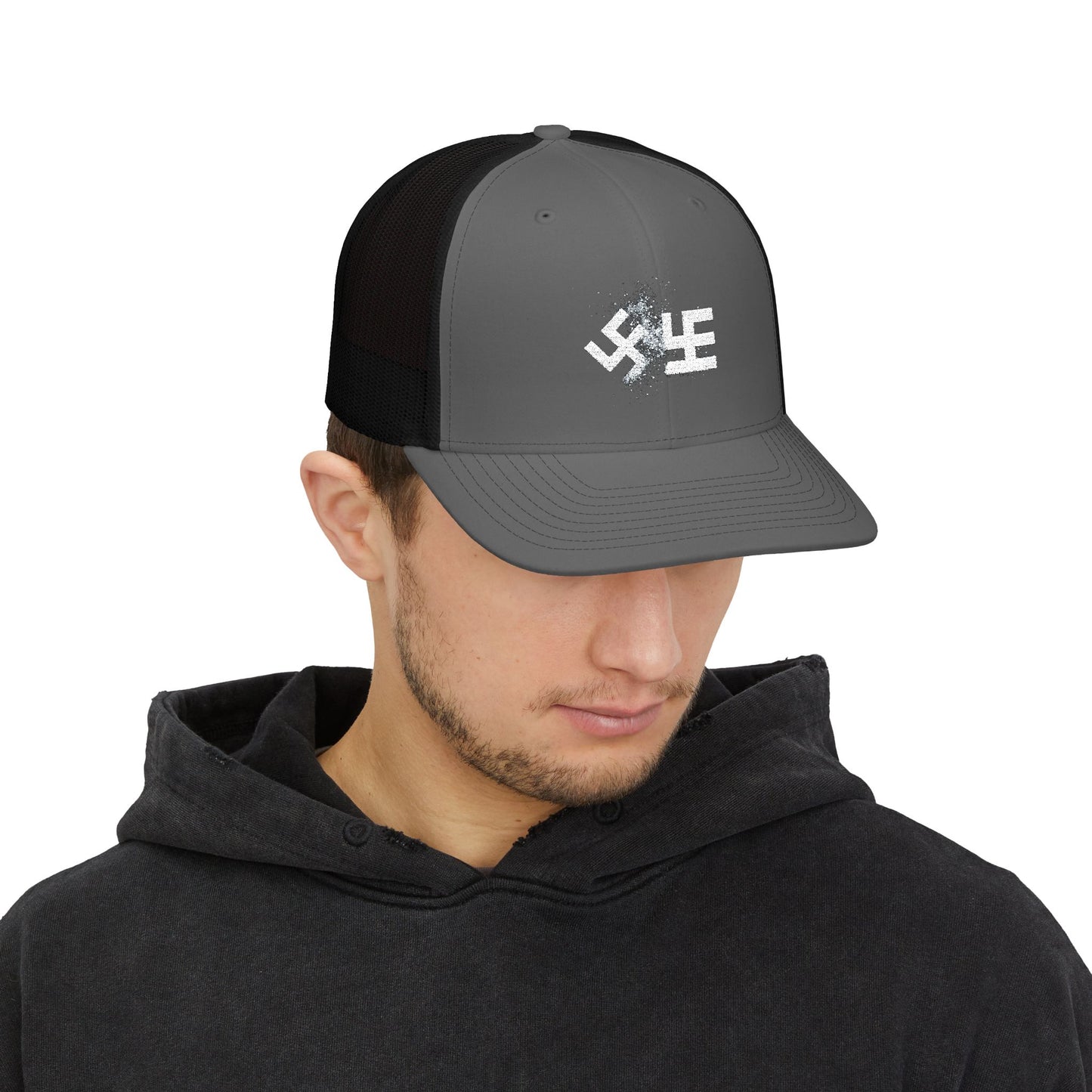 Swasticoin Stylish Embroidered Snapback Trucker Cap - Trendy Hat for Outdoors, Casual Wear, Gift for Him or Her, Adjustable, Unique Design