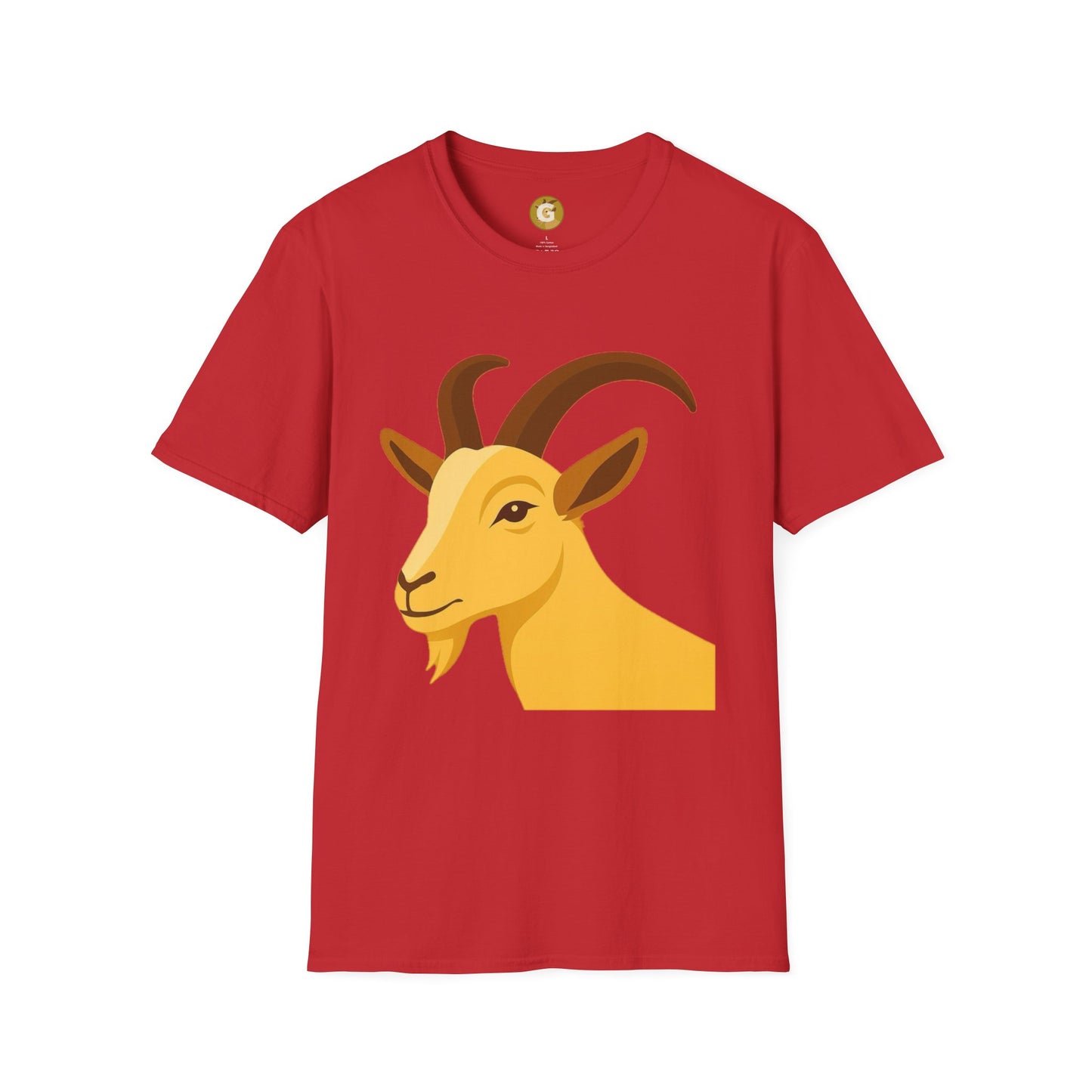 Golden Goat Unisex Softstyle T-Shirt | Cute Goat Tee for Animal Lovers, Birthday Gift, Casual Wear, Farmhouse Decor, Nature Fans