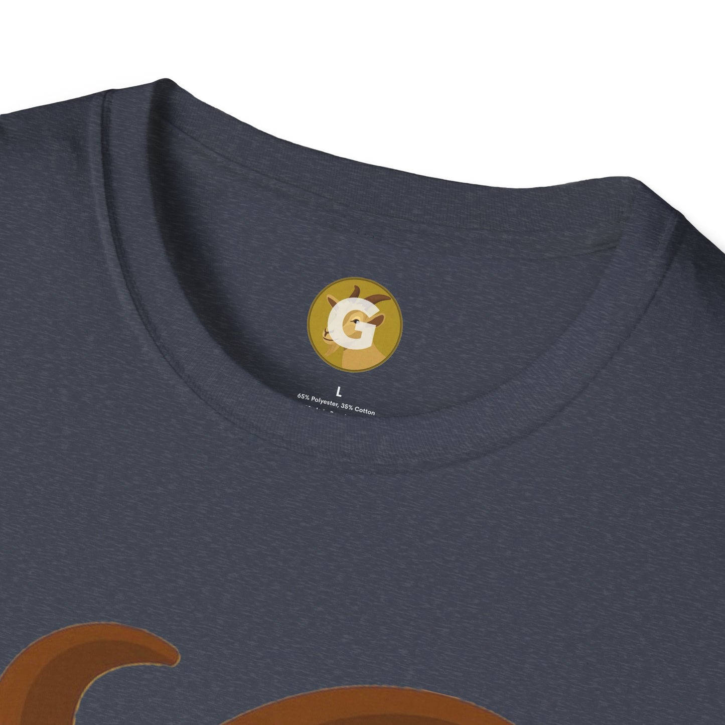 Golden Goat Unisex Softstyle T-Shirt | Cute Goat Tee for Animal Lovers, Birthday Gift, Casual Wear, Farmhouse Decor, Nature Fans