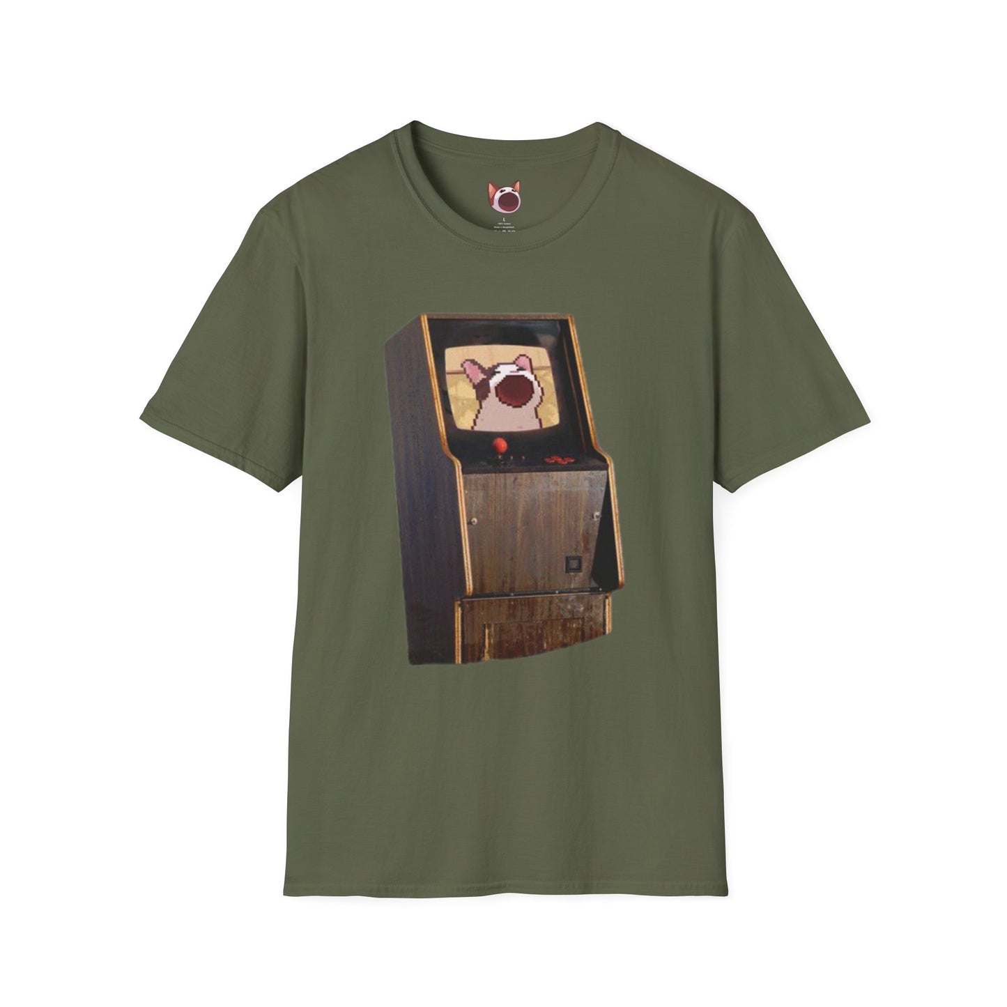 POPCAT Retro Arcade Unisex T-Shirt, Gamer Tee, Vintage Gaming Shirt, Gift for Gamers, Casual Wear