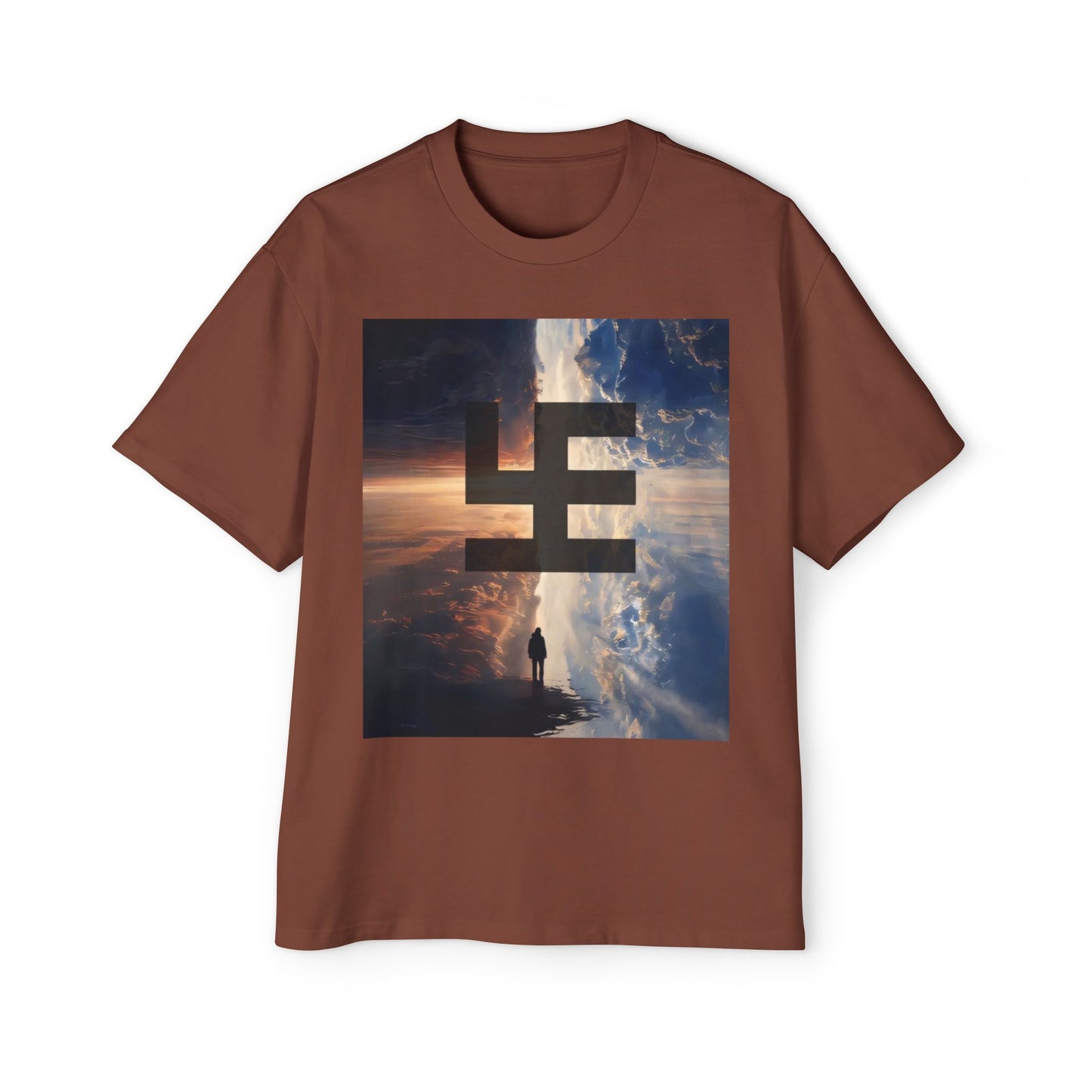 Swasticoin Men's Heavy Oversized Tee with Eye-Catching Design | Casual Wear, Graphic Tee, Street Style, Unisex Fashion, Gift Idea