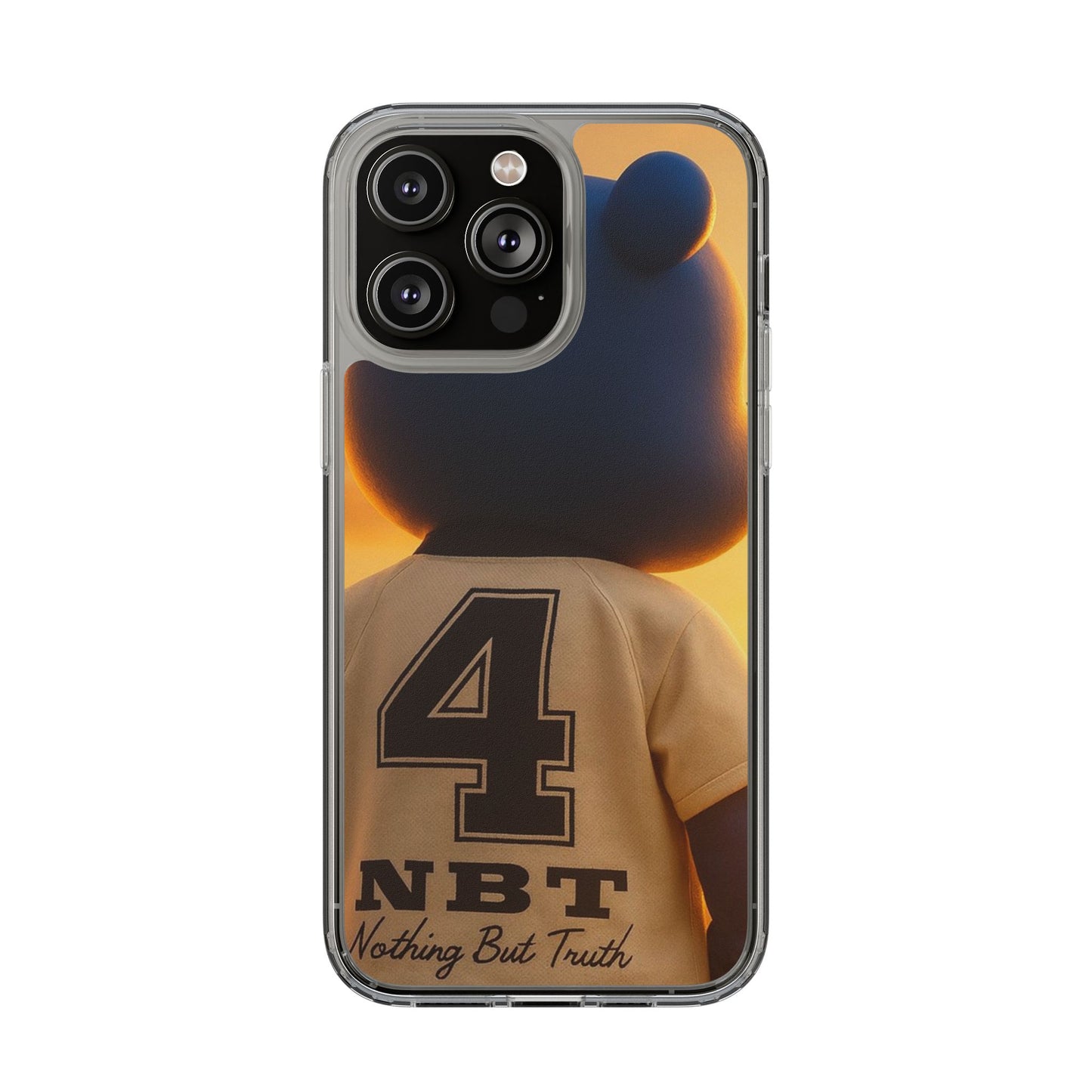 4NBT Trillion Bear Clear Phone Case, Aesthetic Phone Cover, Unique Gift for Animal Lovers, Stylish iPhone Accessory, Perfect for Birthdays