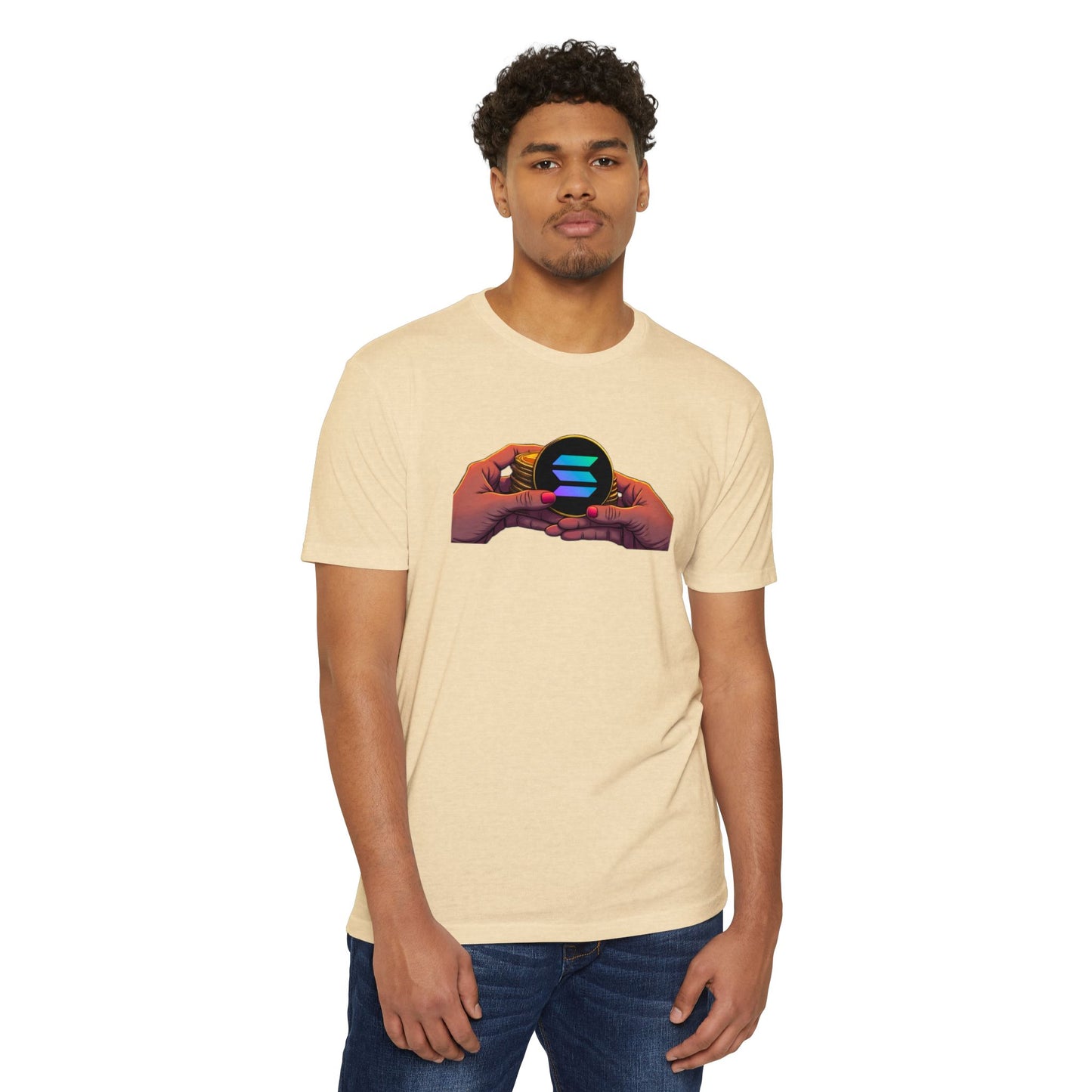 Solana Hands Unisex Jersey T-shirt, Graphic Tee, Trendy Apparel, Gift for Him/Her, Casual Wear, Perfect for Tech Lovers