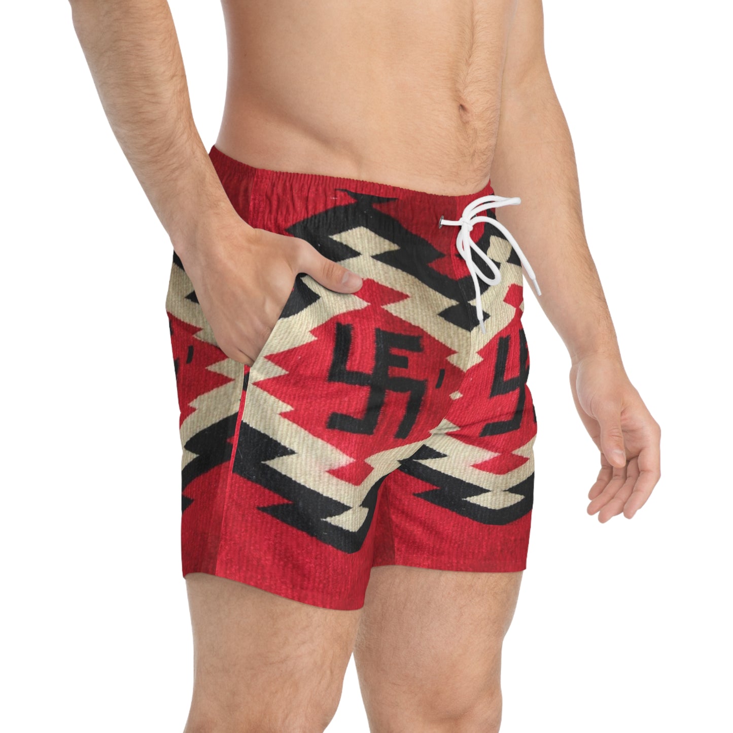 Yei Vibrant Tribal Swim Trunks, Summer Beachwear, Poolside Style, Vacation Essentials, Men's Swimwear
