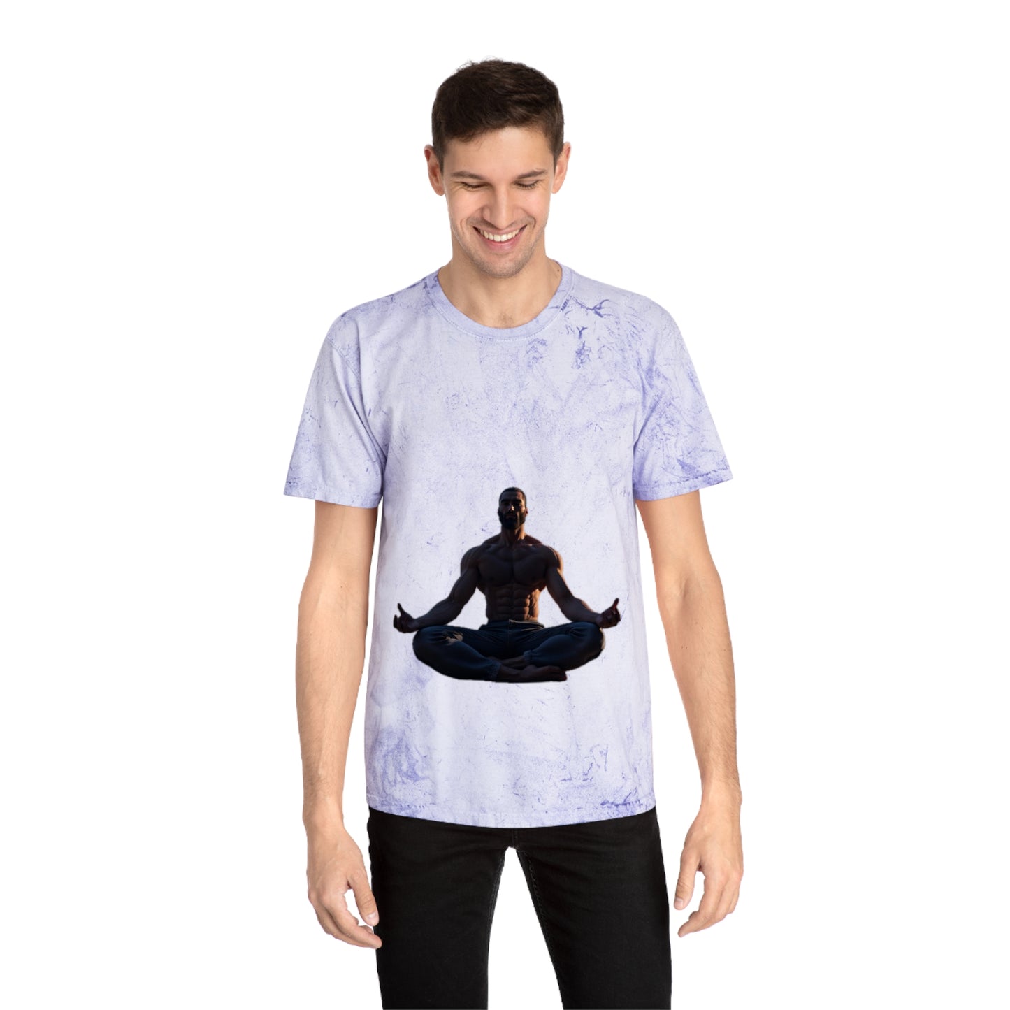 GIGA Color Blast Meditation T-Shirt | Unisex Vibe, Unique Gift for Yoga Lovers, Inspirational Wear, Gigachad Design, Casual Fashion