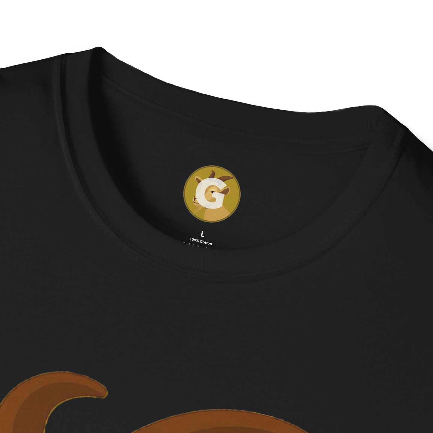 Golden Goat Unisex Softstyle T-Shirt | Cute Goat Tee for Animal Lovers, Birthday Gift, Casual Wear, Farmhouse Decor, Nature Fans