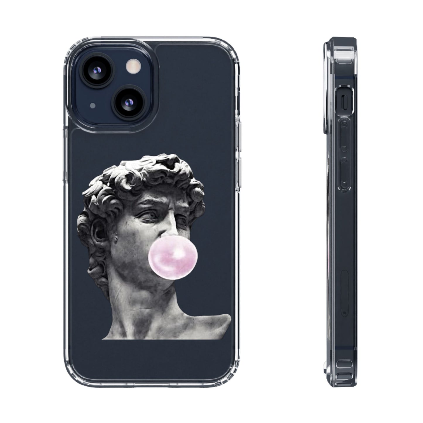 @ye Clear Phone Case with David Statue Design, Modern Phone Accessory for Art Lovers, Unique Gift, Customizable Compatible Soft Case